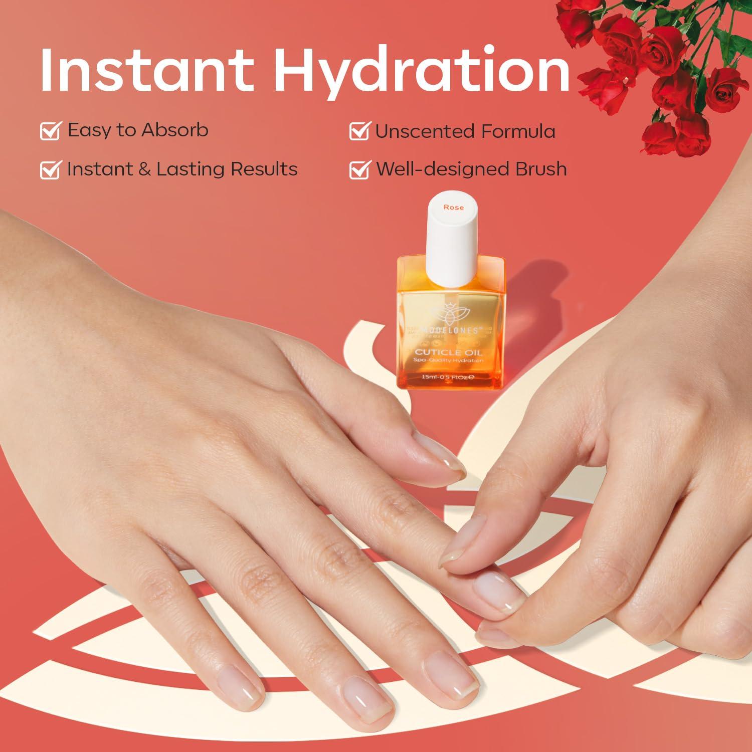 modelones Cuticle Oil for Nails Rose Nail Oil for Growth and Strength Nail Growth Oil Cuticle Care Quick Dry Nail Care Moisturize and Strengthen Damaged Nails 15ml 0.5Fl Oz - Image 5
