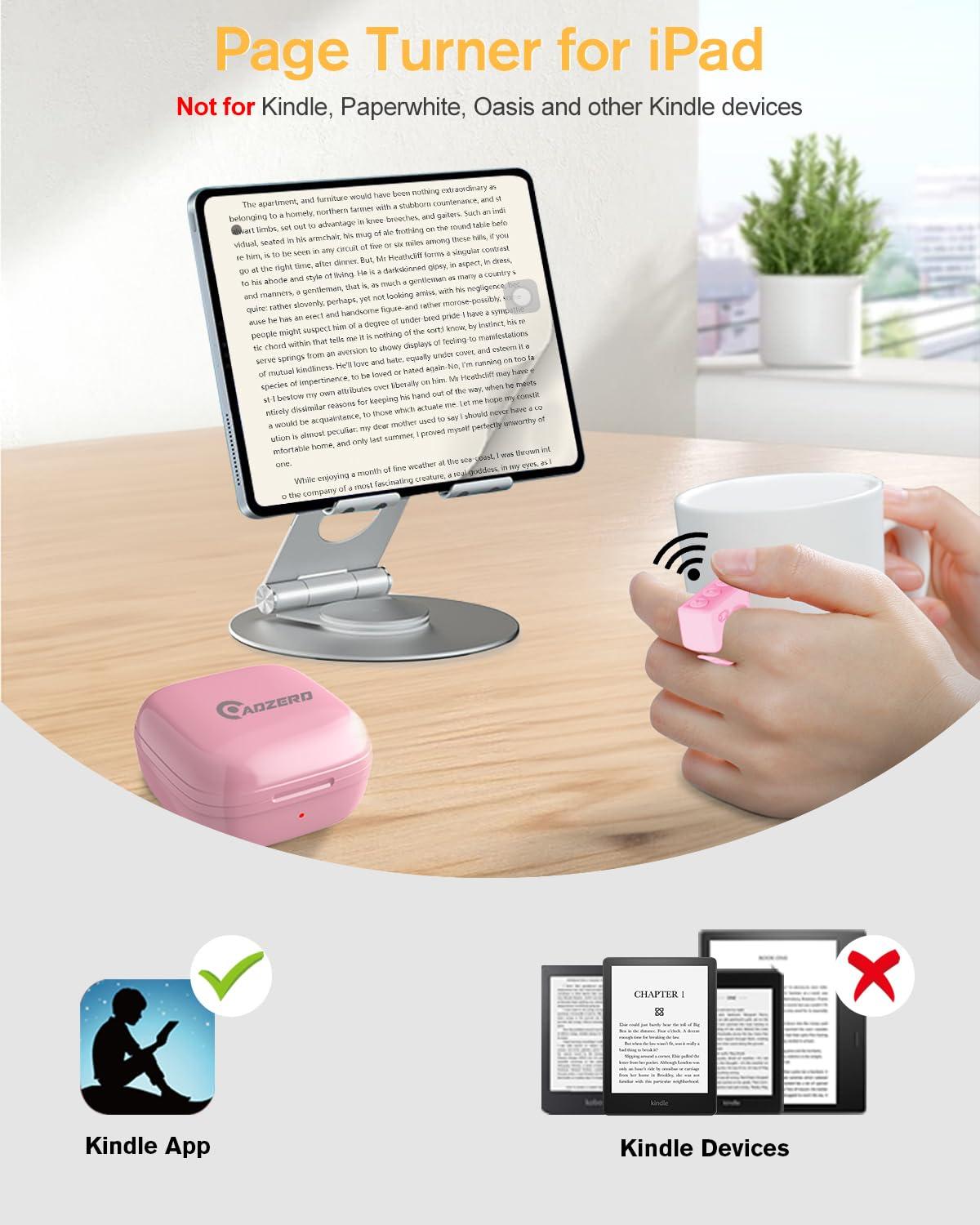 ADZERD Remote Control for TikTok, Page Turner for iPhone/iPad, Bluetooth Camera Video Recording Remote, Scrolling Ring for TIK Tok, Compatible with iOS/Android Phones & Tablets - Pink - Image 4
