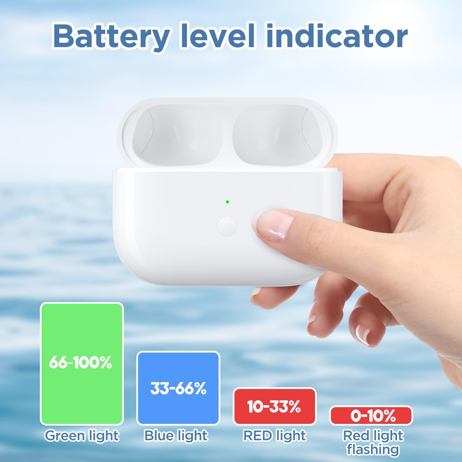 Compatible airpods pro 2 charging case, airpod pro 2 case replacement, Wireless Charging Case, Charging Replacement Case for AirPods Pro 1st/2nd, Built-in 660 mAH Battery-(No Earbuds) Type-C Charging - Image 5