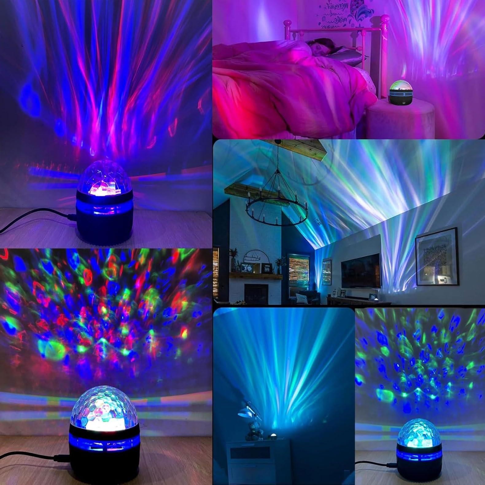 2 in 1 Northern Lights and Ocean Wave Projector, Light Projector with 14 Light Effects,USB Recharge RGB Colorful Night Light for Bedroom Home Decor Birthday Christmas Gifts - Image 4