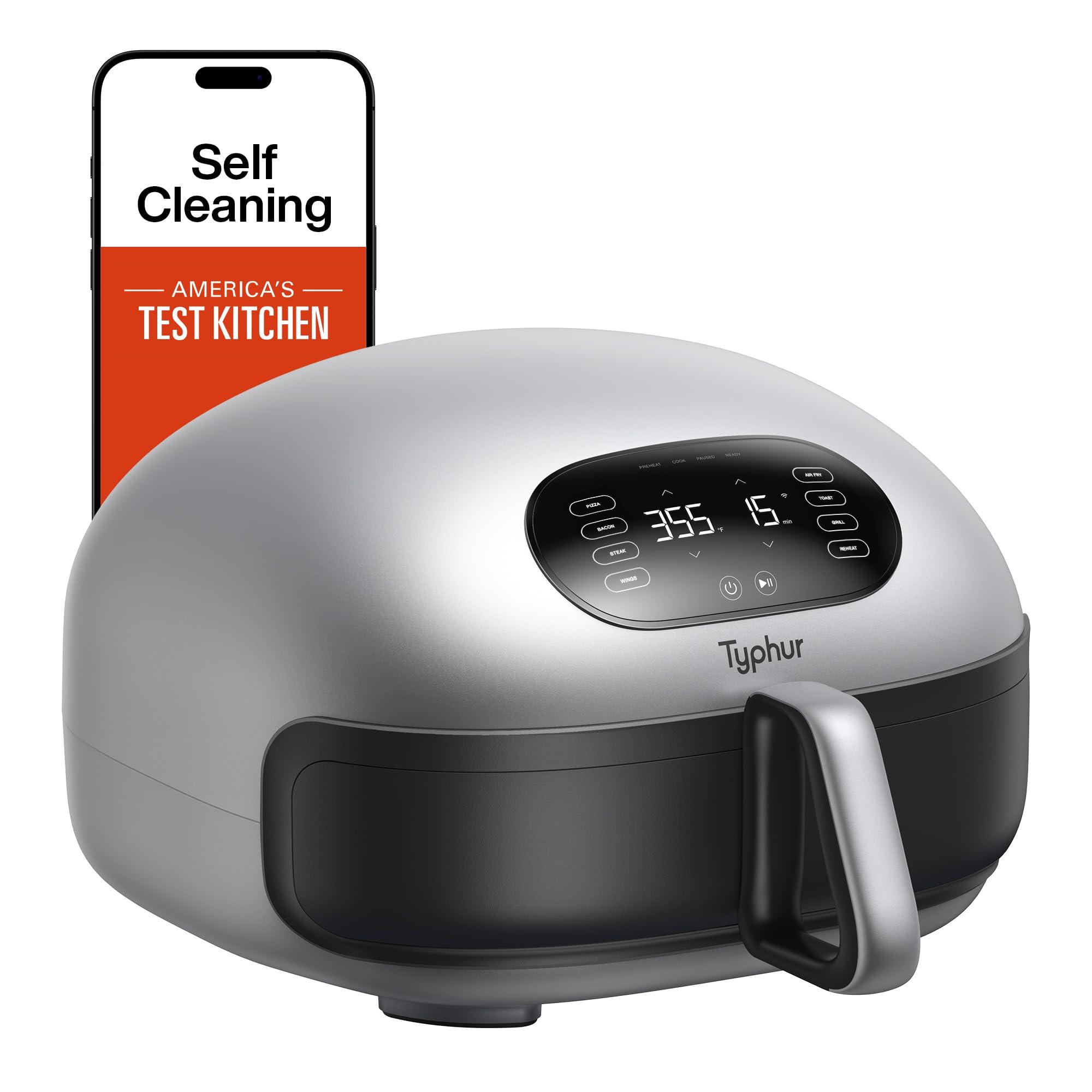 Typhur Dome 2 Air Fryer, Extra Large Airfryer with Superior Airflow, Self-cleaning Smart Digital Fryer with PFAS free Basket for Quick Easy Meals, Up to 32 Chicken Wings Capacity [New Version]