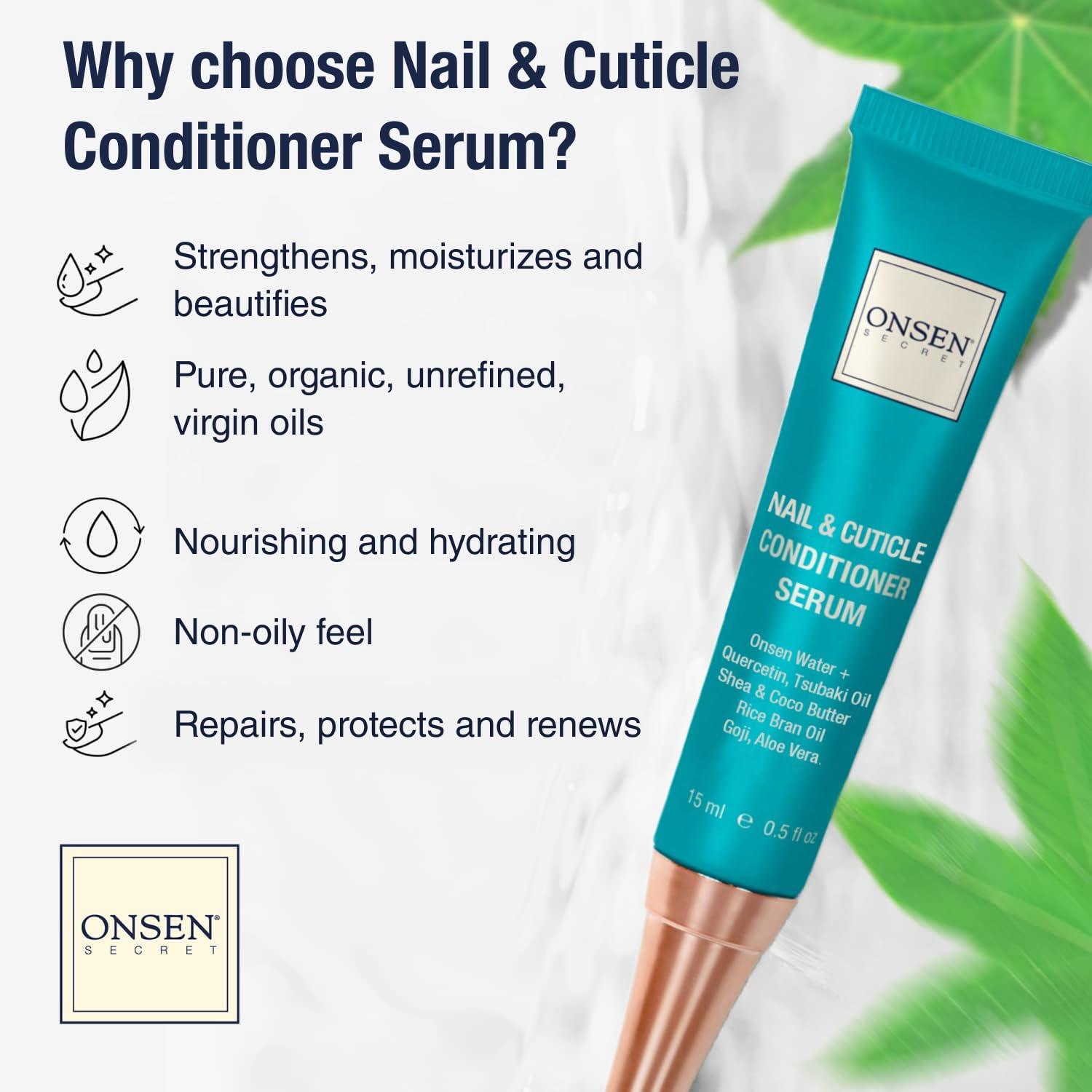 Onsen Nail & Cuticle Cream Treatment w/Japanese Tsubaki, Jojoba & Lavender Oil, Shea Butter – Strengthens Nails, Softens Cuticles - Daily Repair Care (1 Count/15 ml) - Image 3