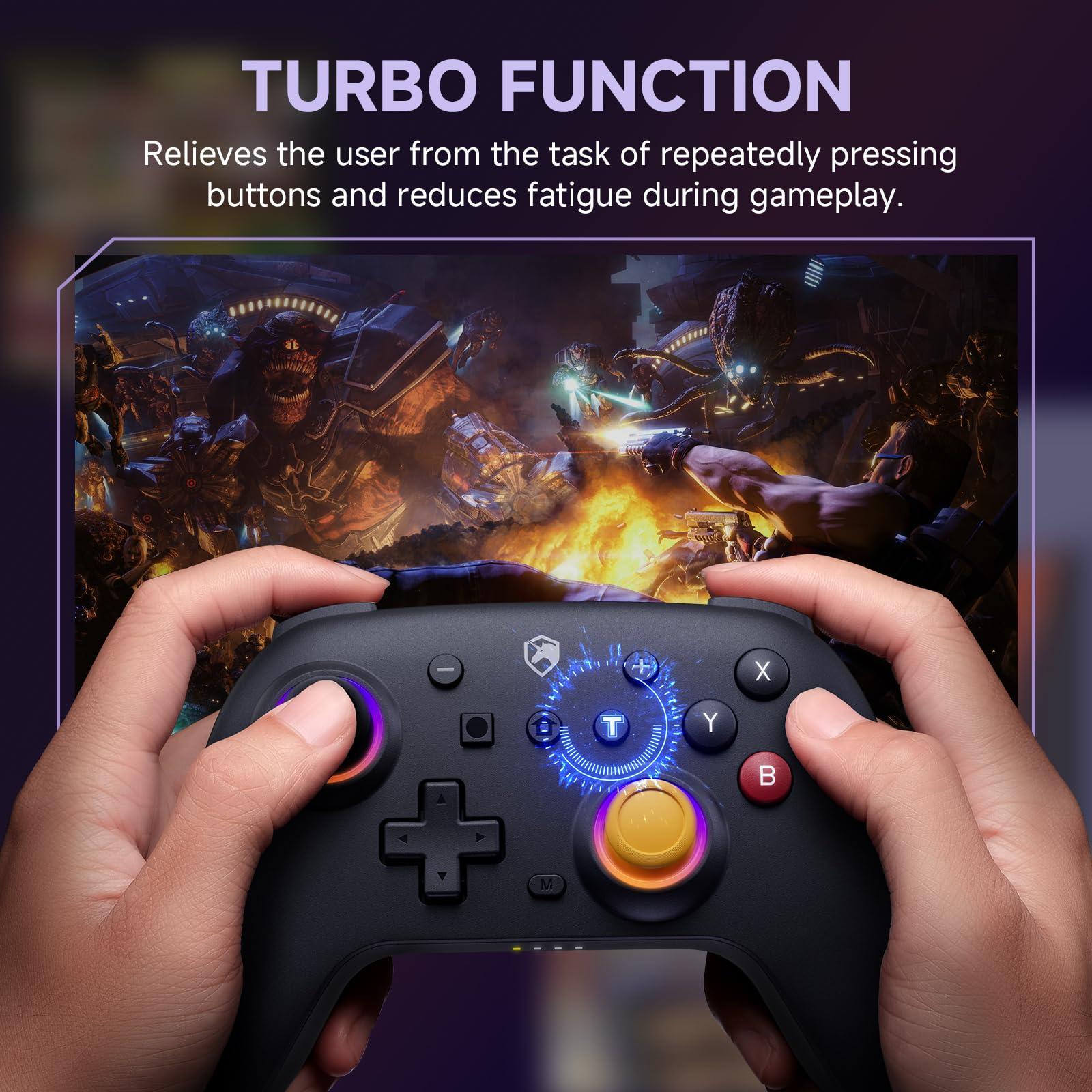 ECHTPower Wireless Switch Controller, Switch pro Controller for Nintendo Switch/Nintendo Switch 2, Gaming Controller with Hall Effect Joysticks, Wake-up, Programmable, 6 Axis Gyro, Turbo - Image 4