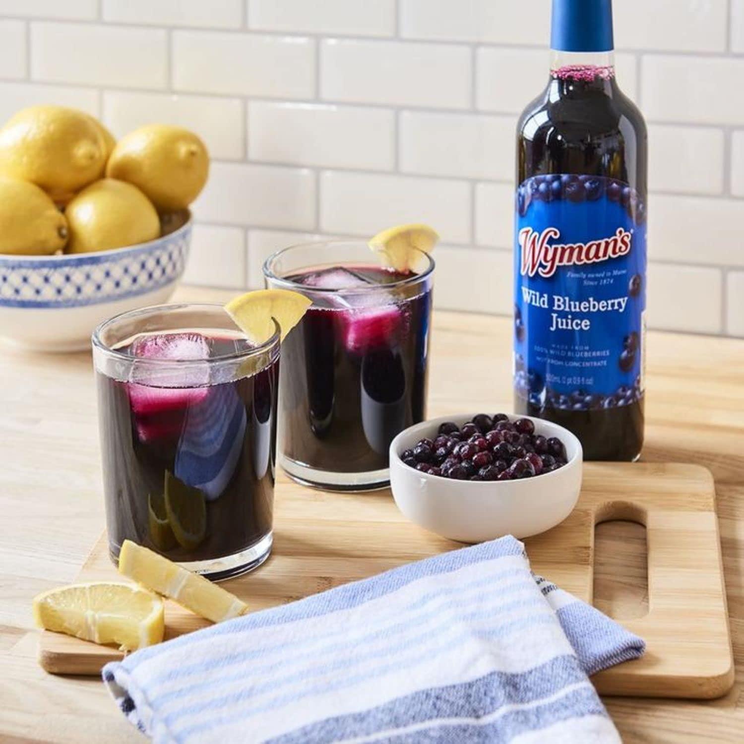 Wyman's Wild Blueberry Juice, 100% Juice, No Sugar Added, Not From Concentrate, Glass Bottled, 500mL (3 Pack) - Image 4