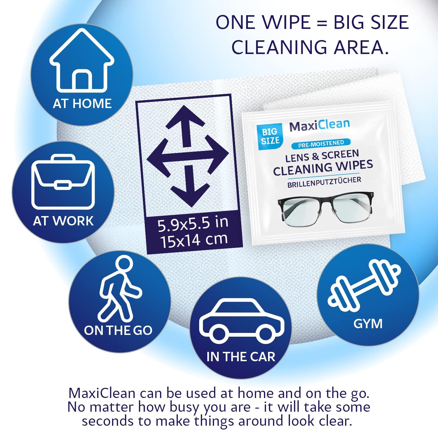Glasses Wipes Lens Cleaner - Lens Wipes for Eyeglasses - 400 Pre-moistened Individually Wrapped Wipes for Eye Glasses, Electronics, Phone, Computer, Laptop Screen - Camera Lens Cleaner - Made in EU - Image 5