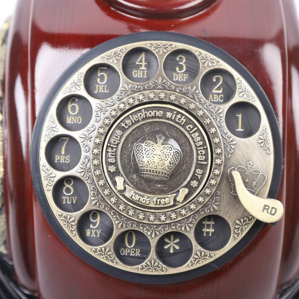 Royal Vintage Telephone Antique Desk Phone Corded Retro Phone Rotary Antique Dial Handset Corded Desk Home Office Vintage Decorative Telephone (Bronze) - Image 4