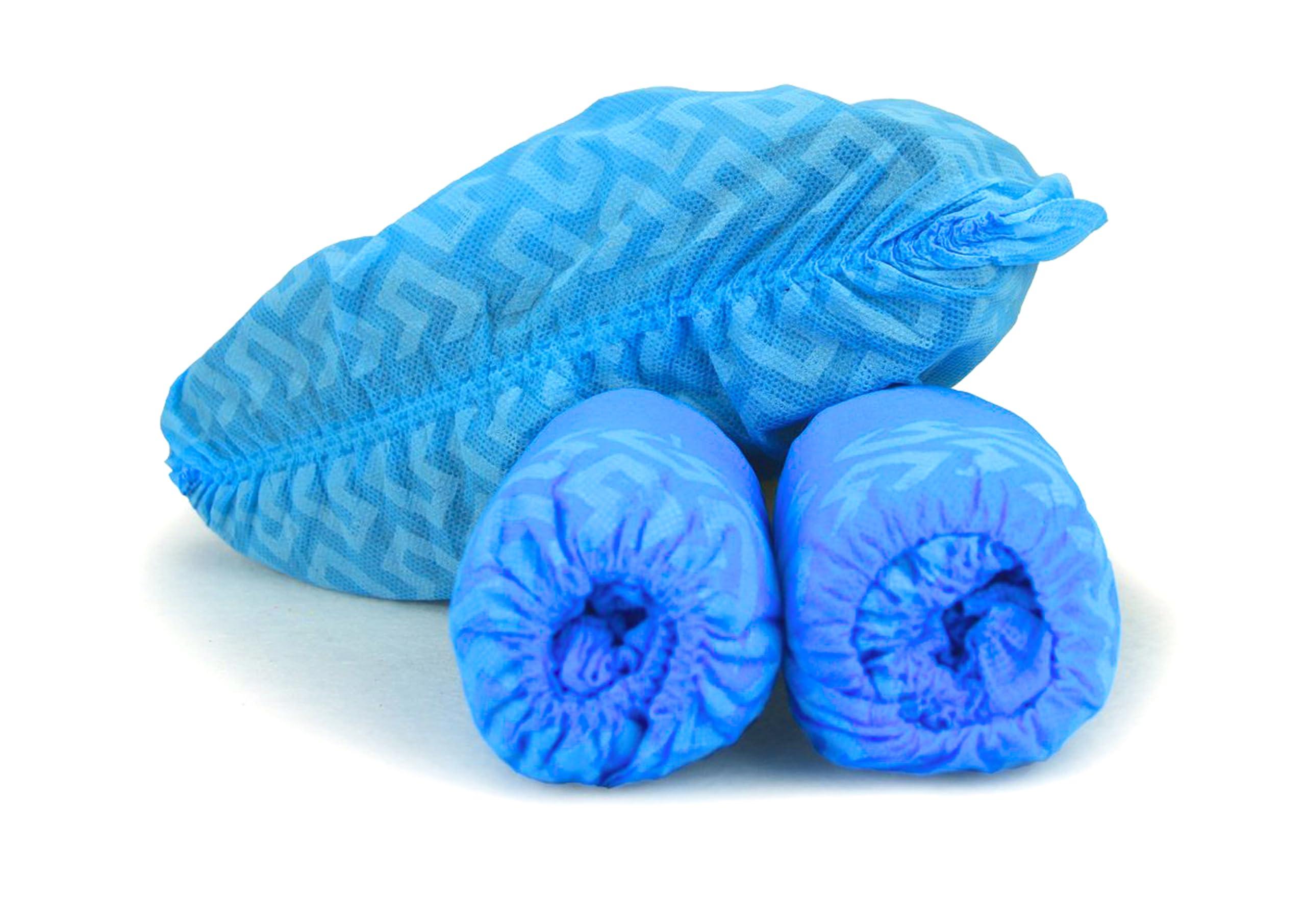 G & F Products Disposable Shoe Covers, Slip-Resistant Booties, Heavy-Duty, Waterproof, Elastic Band, Non-Slip Silicone Sole, Reusable, Protects Floors, Blue, 11 Us Men & 13 Us Women, X-L 100 Pieces