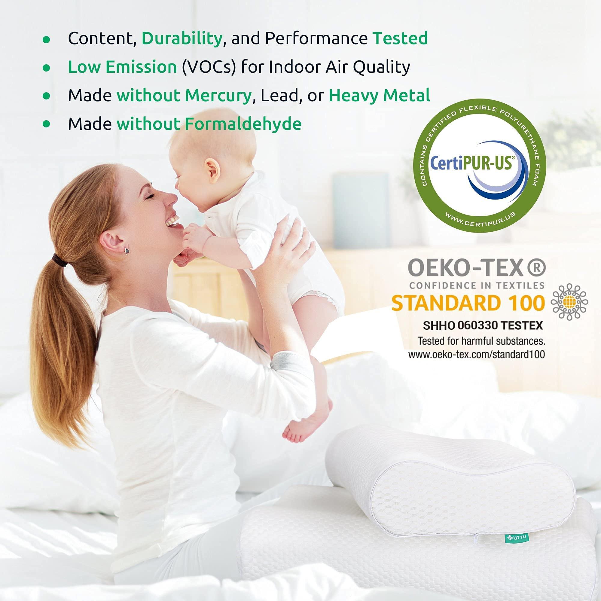 UTTU Cervical Pillow for Neck Strain Relief, Memory Foam Neck Pillow for Sleeping, Adjustable Orthopedic Sandwich Pillow, Contour Cooling for Side Back Stomach Sleeper, Queen(23.6"×14"×4.7"/3.9") - Image 7