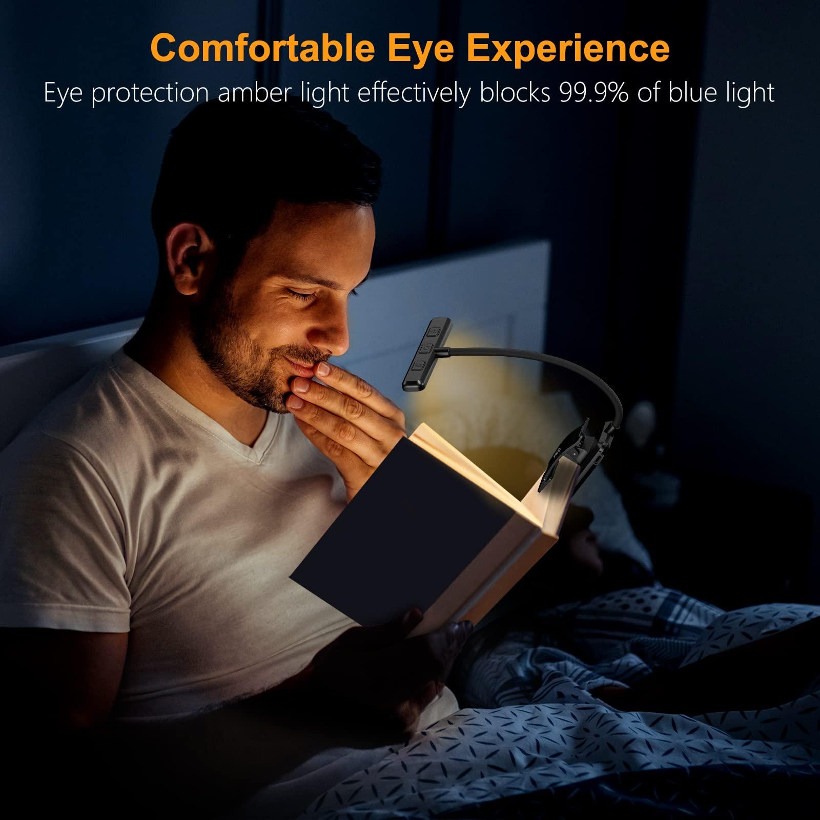 Gritin 19 LED Rechargeable Book Light for Reading in Bed with Memory Function- Eye Caring 3 Color Temperatures,Stepless Dimming Brightness,80 Hrs Runtime Lightweight Clip on Light for Book Lovers - Image 4
