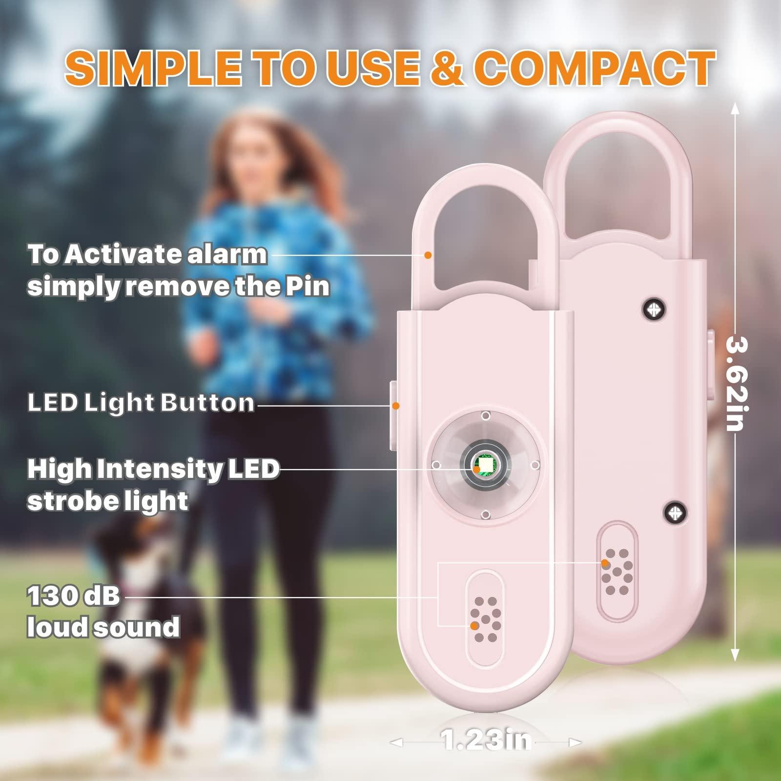 Safe Sound Personal Alarm, 2 Pack 130 dB Loud Siren Song Emergency Security Alarm Keychain with Strobe LED Light, Personal Sound Safety Siren for Women, Men, Children, Elderly - Image 2