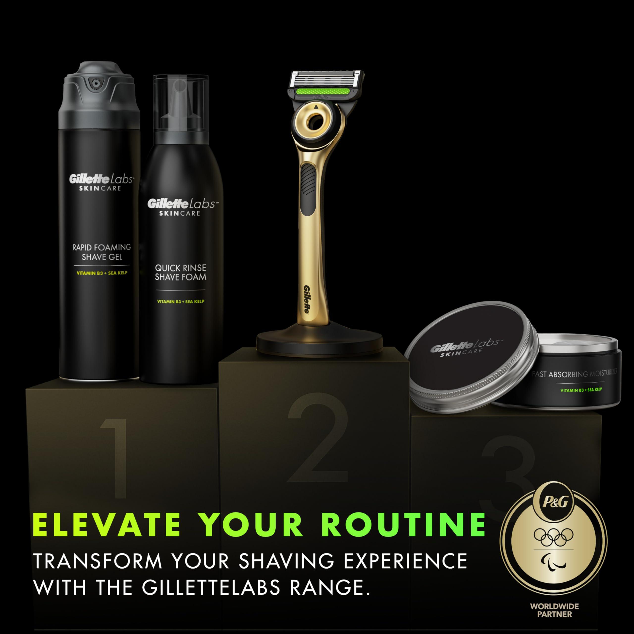 GilletteLabs with Exfoliating Bar Razor for Men, Champion Gold Edition - 1 Handle, 1 Razor Blade Refill, Includes Premium Magnetic Stand - Image 6