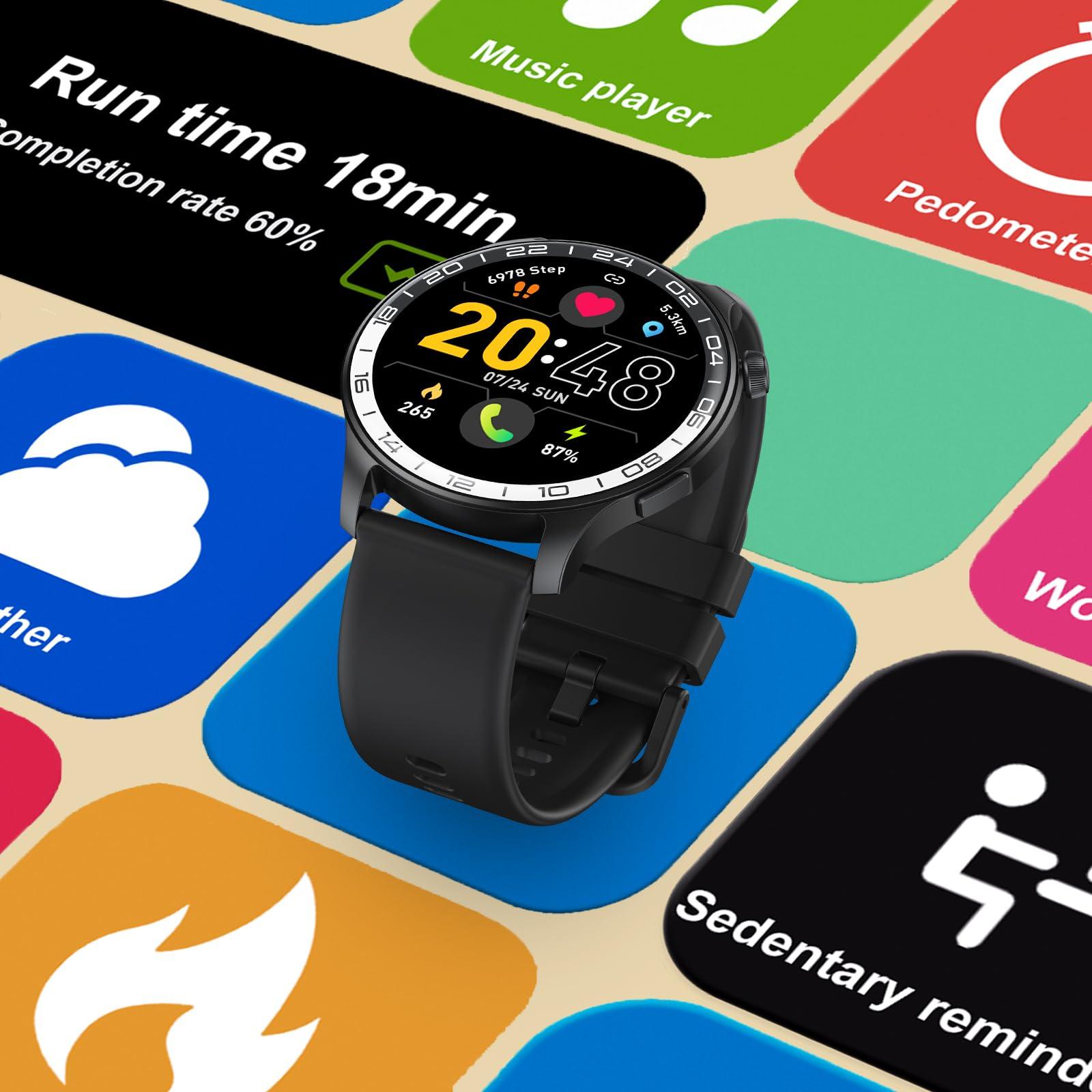 Smart Watch, 40mm AMOLED Touchscreen Smartwatch for Men Women (Answer/Make Call), Fitness Tracker with 110+ Sport Modes, IP68 Waterproof/Spo2/Pedometer/Sleep Monitor, Activity Tracker for Android iOS - Image 6