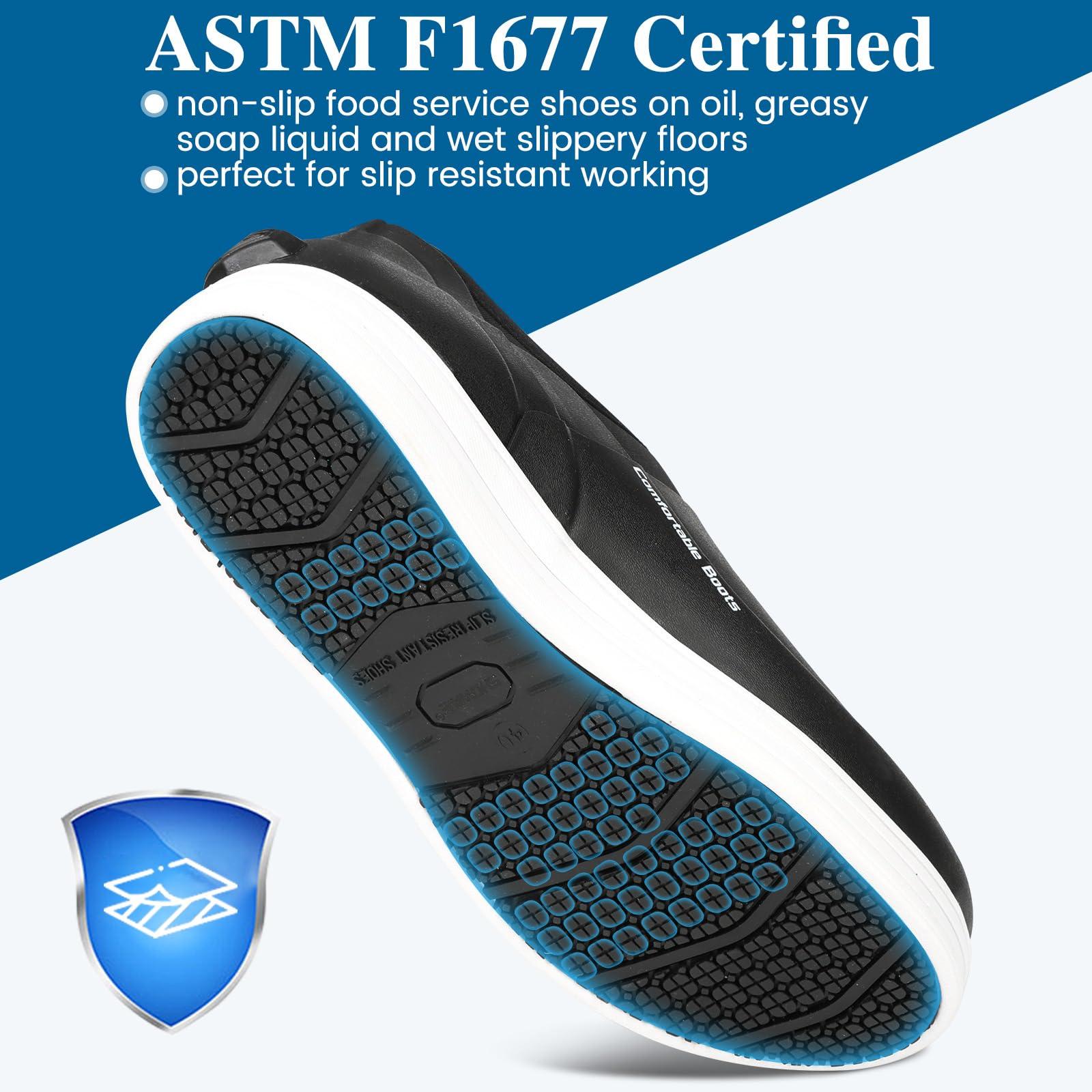 Showave Men's Rain Shoes Non Slip Waterproof Rubber Shoe Oil & Slip Resistant Food Servise Shoes Breathable Comfort Chief Work Shoe for Nurse Kitchen Restaruant Hospital - Image 3