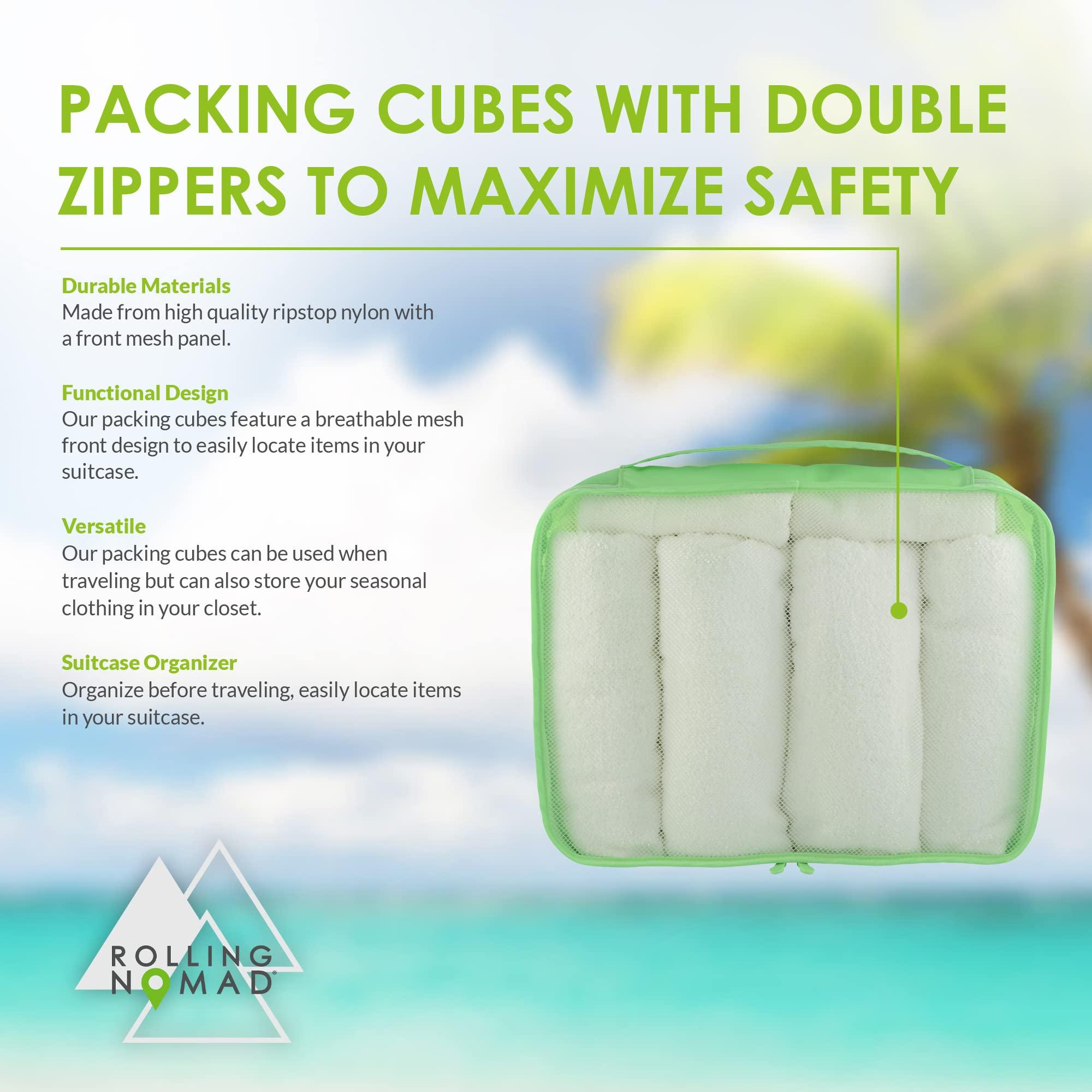 Rolling Nomad Multi-Purpose Packing Cubes, Travel Accesories, Essentials, Organizers, Lightweight, Breathable, Expandable Mesh, Sheet Compression Bags - Image 2