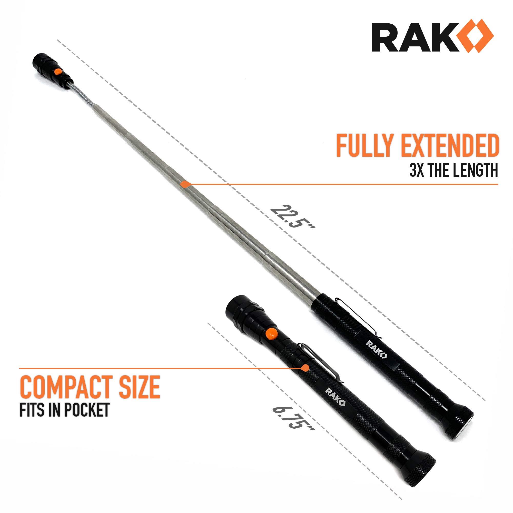 RAK Magnetic Pickup Tool Gifts for Men - Telescoping Magnet with LED Flashlight and 22 Inches Extendable Neck, Cool Magnetic Flashlight Gifts for Dad, Husband, Grandpa, Handyman - Image 2