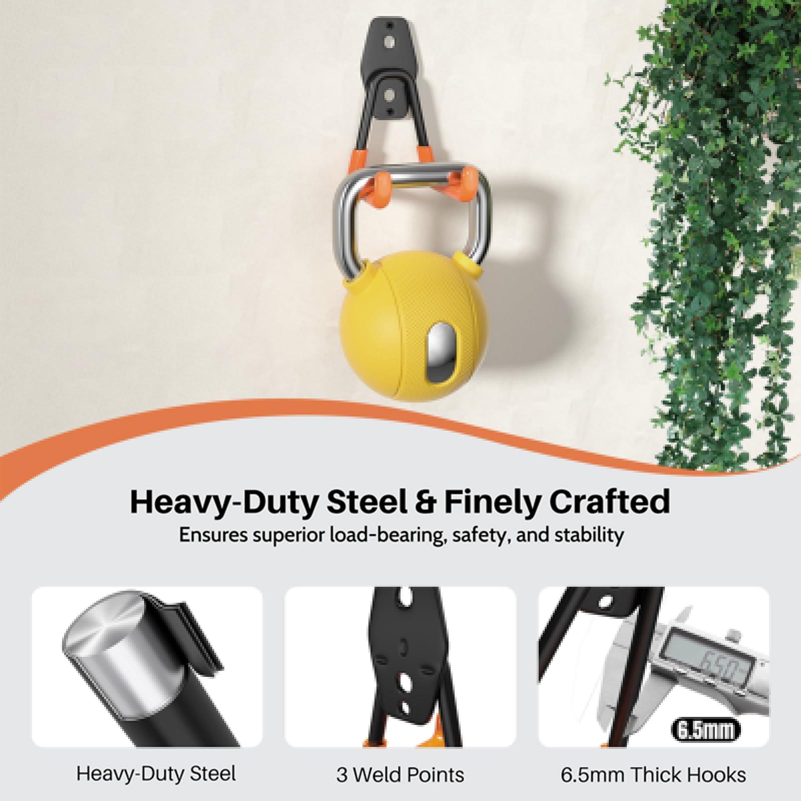 Wallavant Garage Hooks Heavy Duty, 8 Pack Wall Mount Storage Hangers with Extension Cord Holder Organizer, for Power Tool, Garden Tool, Utility, Ladder, Hose and More - Image 3