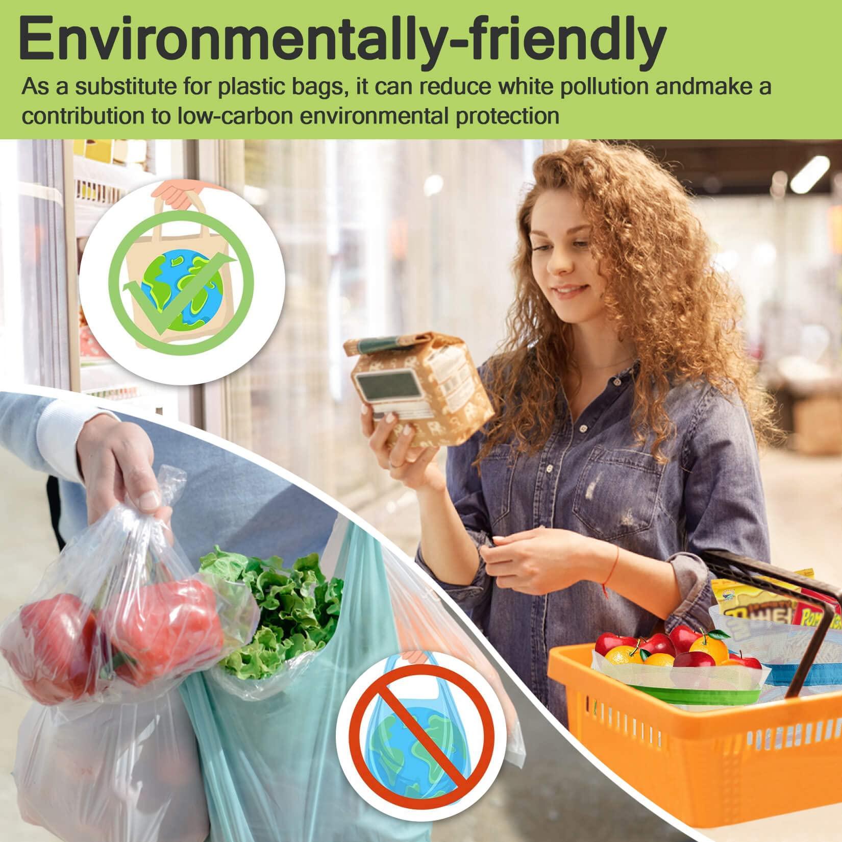 MAQIHAN 12PCS Reusable Produce Bags - Mesh Produce Bags Drawstring Reusable Washable Vegetable Storage Bags Refrigerator Keep Fresh Grocery Food Fruits Veggie Green Net Bag Toy Storage Zero Waste Shop - Image 6