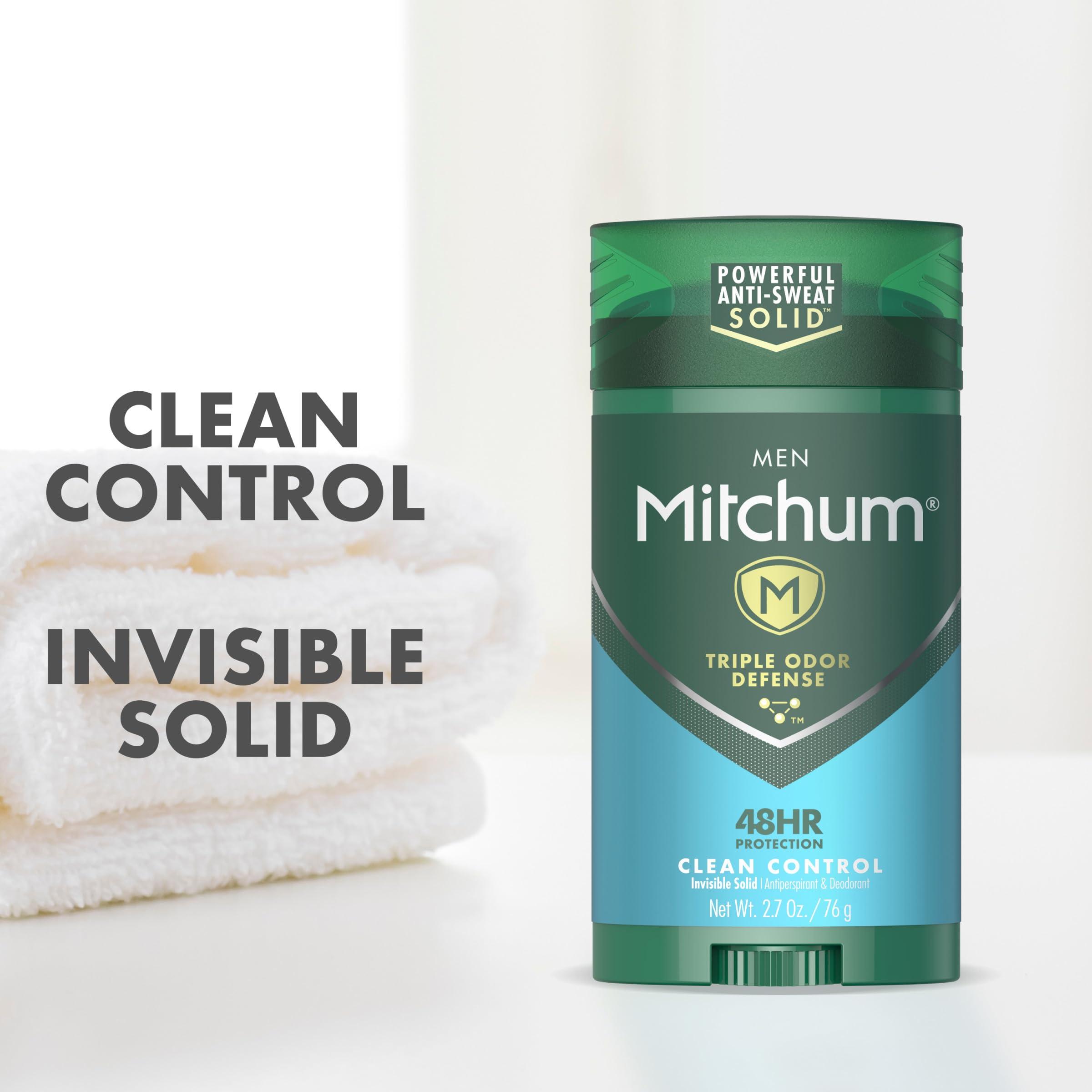 Mitchum Men's Deodorant, Antiperspirant Stick, Triple Odor Defense Invisible Solid, 48 Hr Protection, Dermatologist Tested, Clean Control, 2.7 Oz - Image 5
