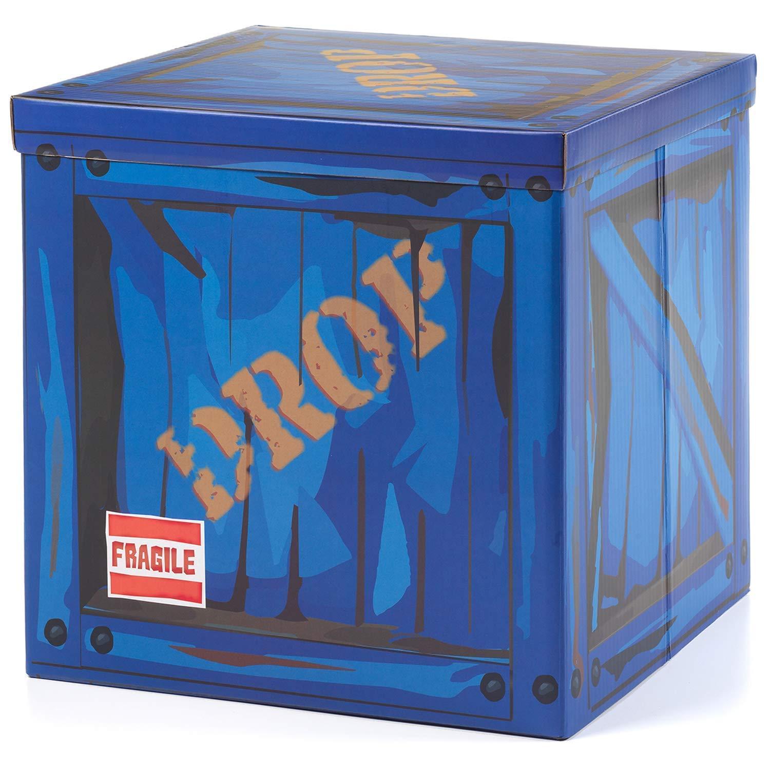 Loot Drop Box – Large 14” x 14” x 14” Cardboard Gift Box for Gamer-Themed Parties & Birthday Decor | Fun Storage or Display Cube for Gaming Fans | Box Only, No Balloon