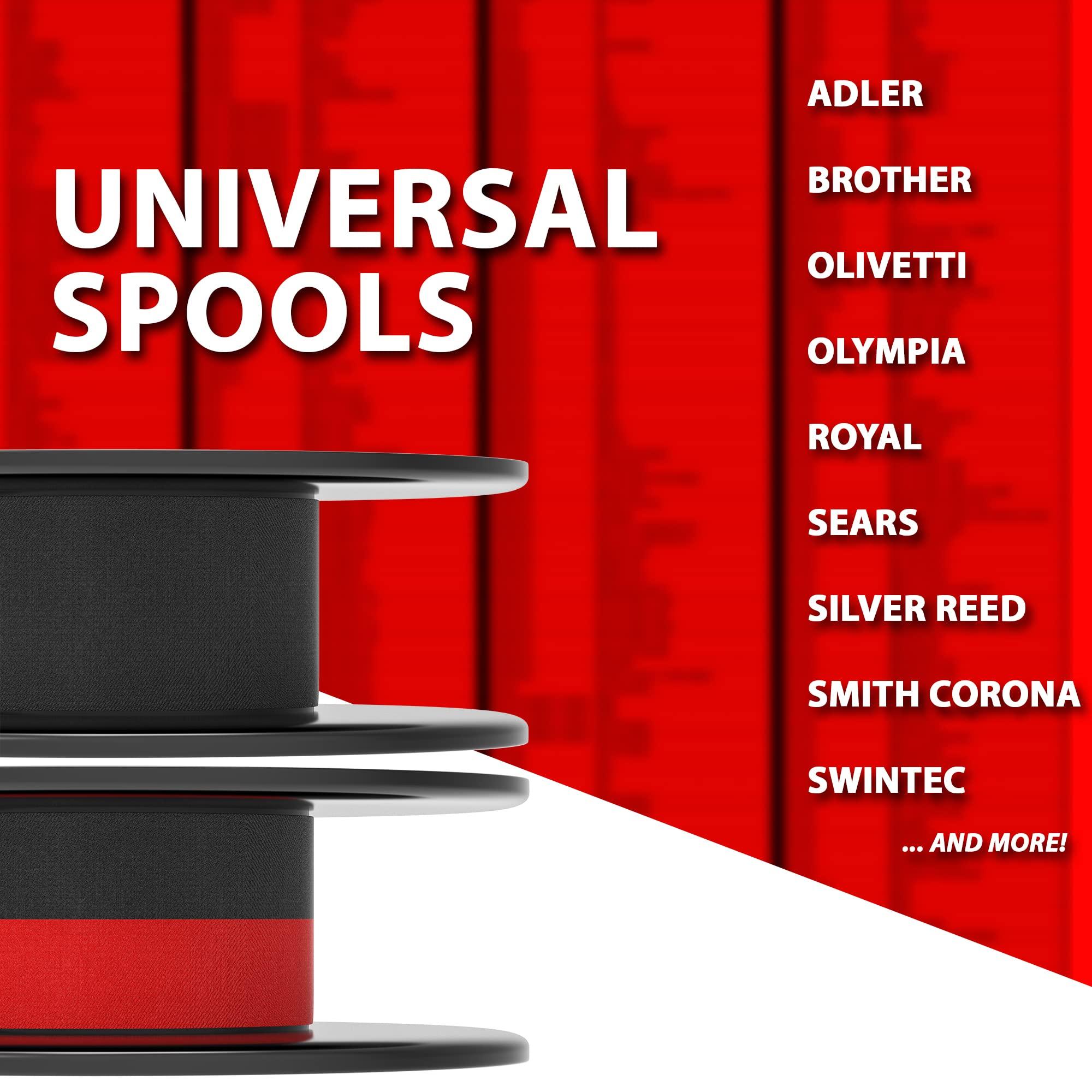 Inkvo Universal Twin Spool Typewriter Ribbon - Combo Pack - Red and Black Ink - Fresh Ink Replacement - Compatible with Smith Corona, Royal, Remmington, Underwood, Brother, Olivetti, Olympia and More - Image 2