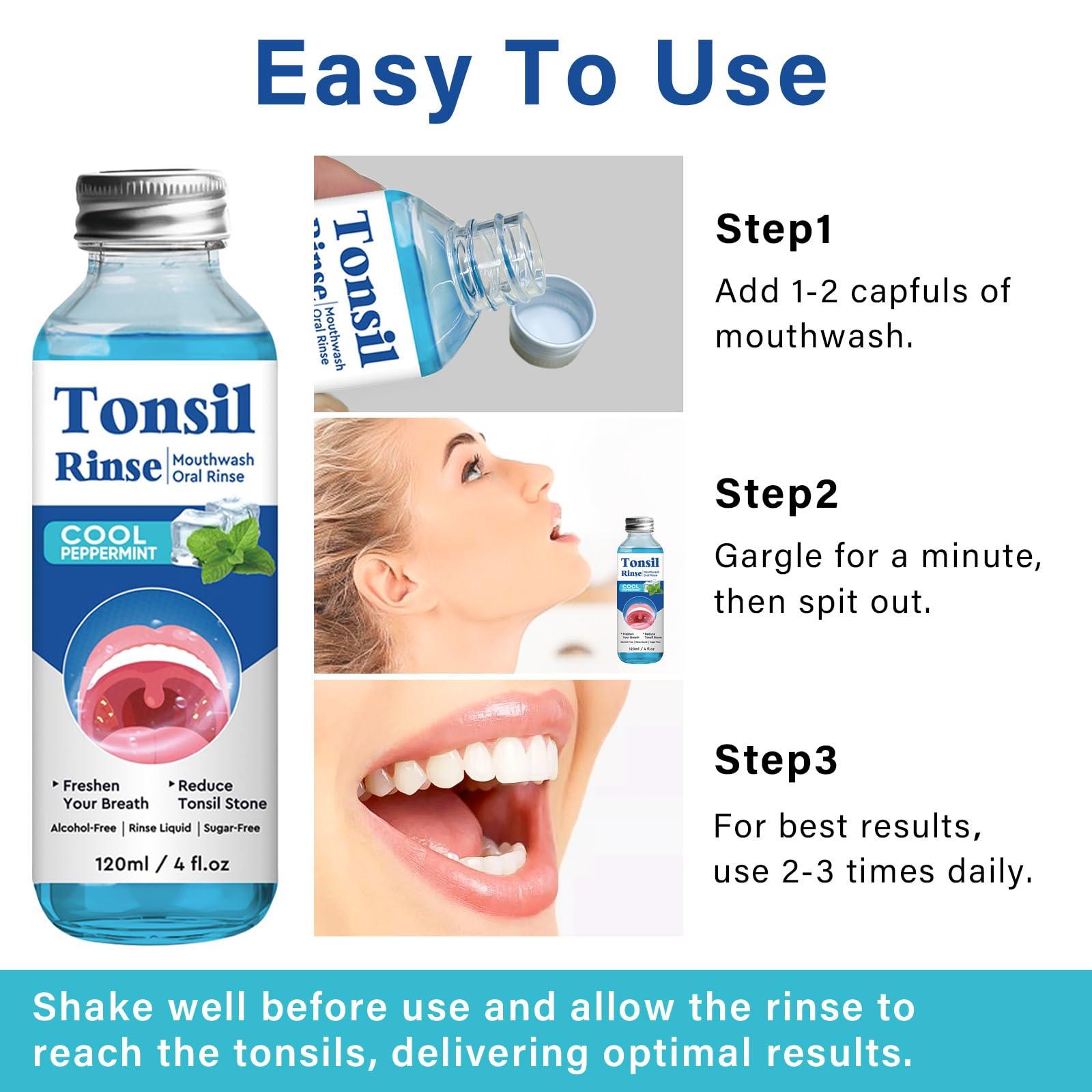 Tonsil Stone Remover, Nature Tonsil Stone Mouthwash or Oral Rinse Liquid to Remove Bad Breath, Soothe Dry Mouth & Fresh Breath, Tonsil Stone Removal Liquid, 4Fl Oz - Image 7