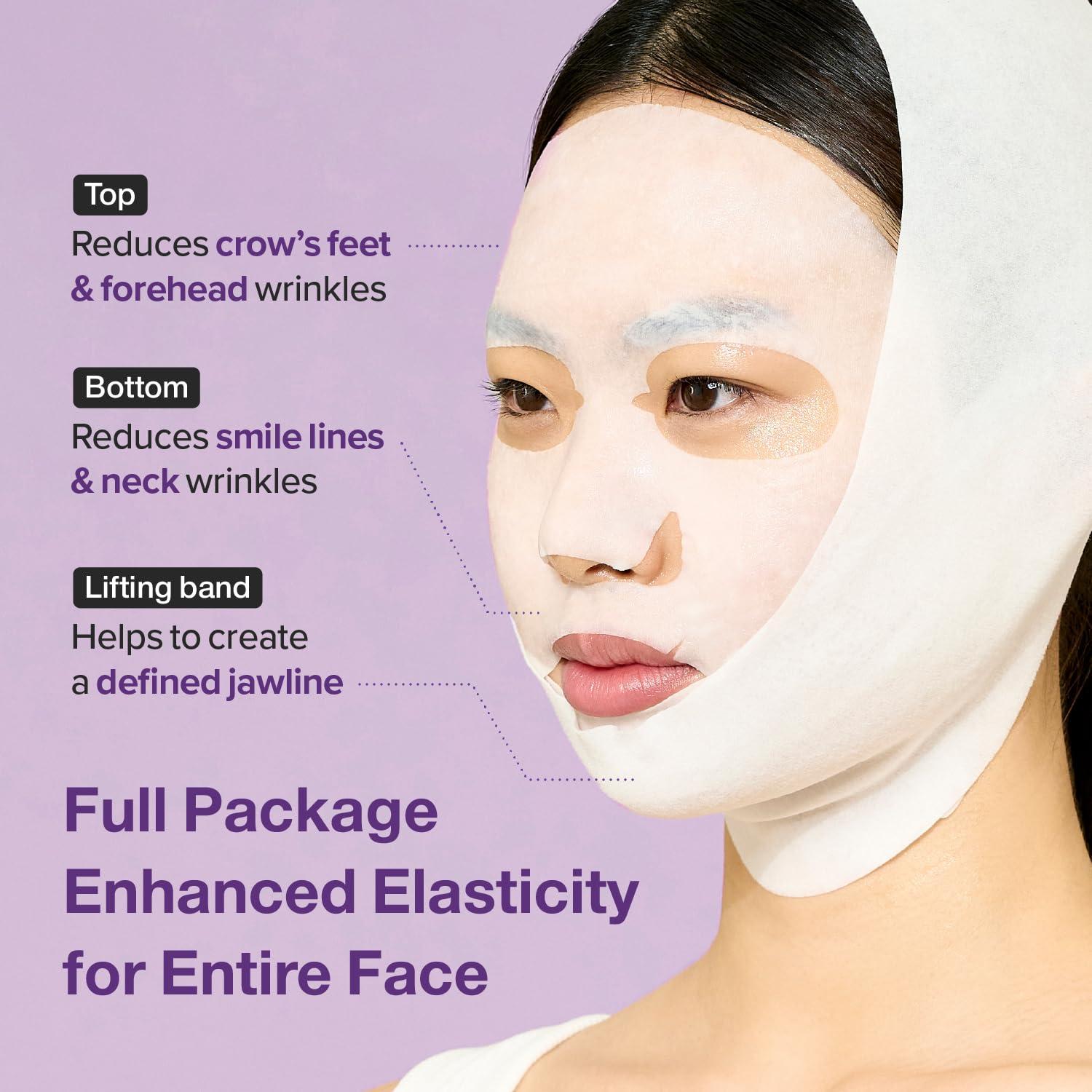 numbuzin No.9 Sheet Mask | NAD+ BIO Lifting-sil Full Face Mask | Improves Jawline, Jowls, Wrinkles, Neck Lines | Peptides, NAD+, Collagen | Skin Firmness | 4 Sheets + Lifting Band - Image 4