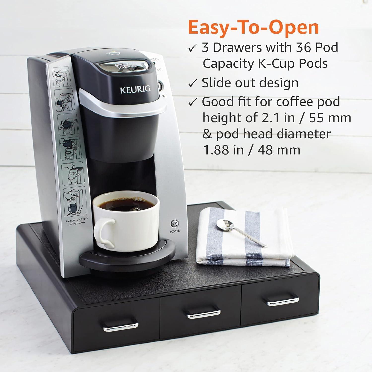 Amazon Basics Coffee Pod Storage Organizer Drawer for K-Cup Pods, 36 Pod Capacity, Black - Image 4
