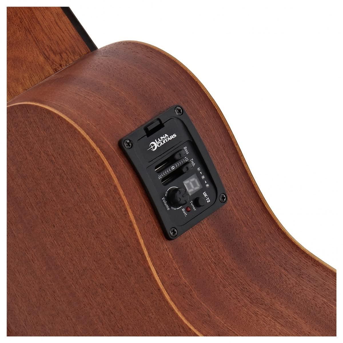 Luna Maluhia Peace Concert Ukulele with Gig Bag, Satin Natural - Image 7
