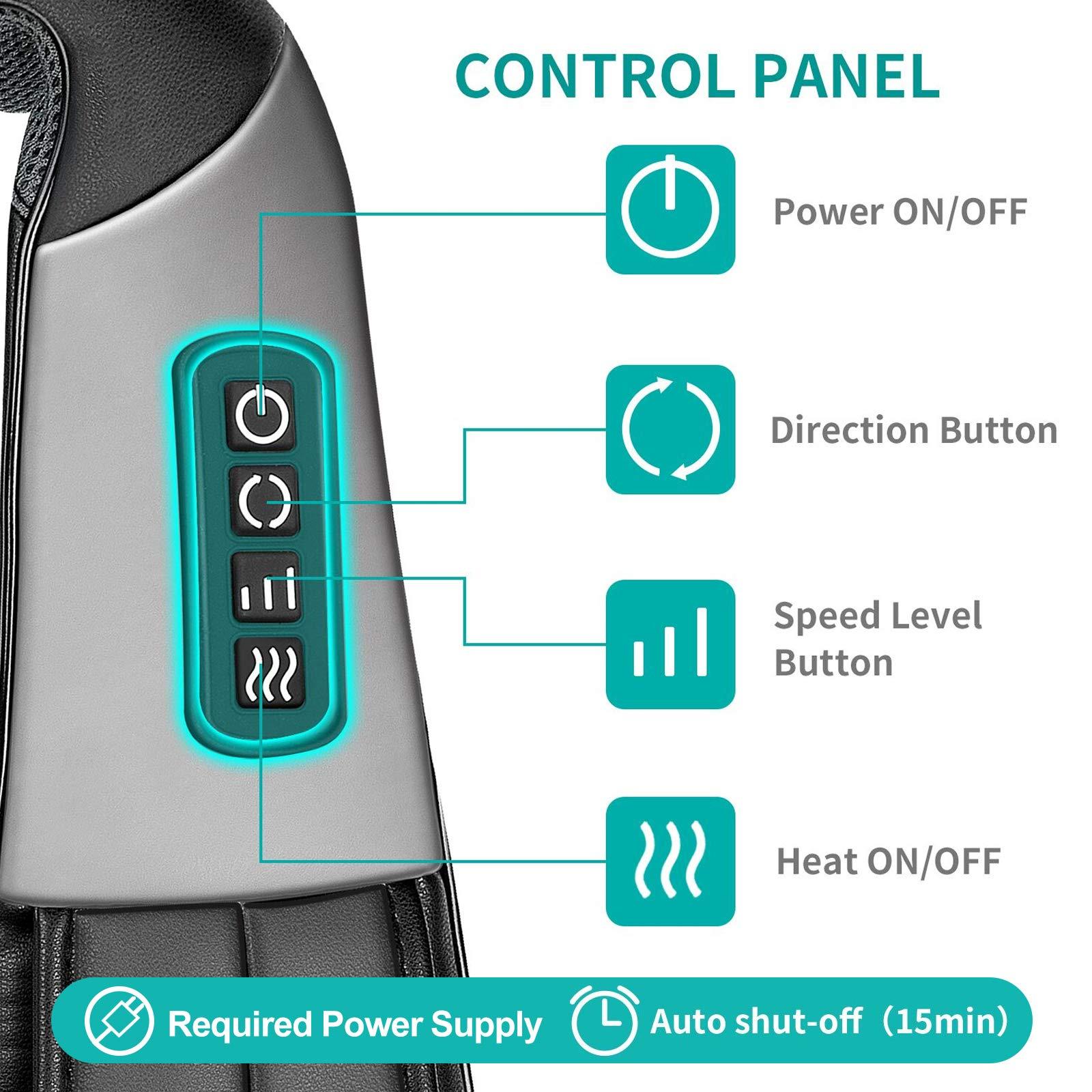 Shiatsu Neck and Back Massager with Soothing Heat, Nekteck Electric Deep Tissue 3D Kneading Massage Pillow for Shoulder, Leg, Body Muscle Pain Relief, Home, Office, and Car Use - Image 3