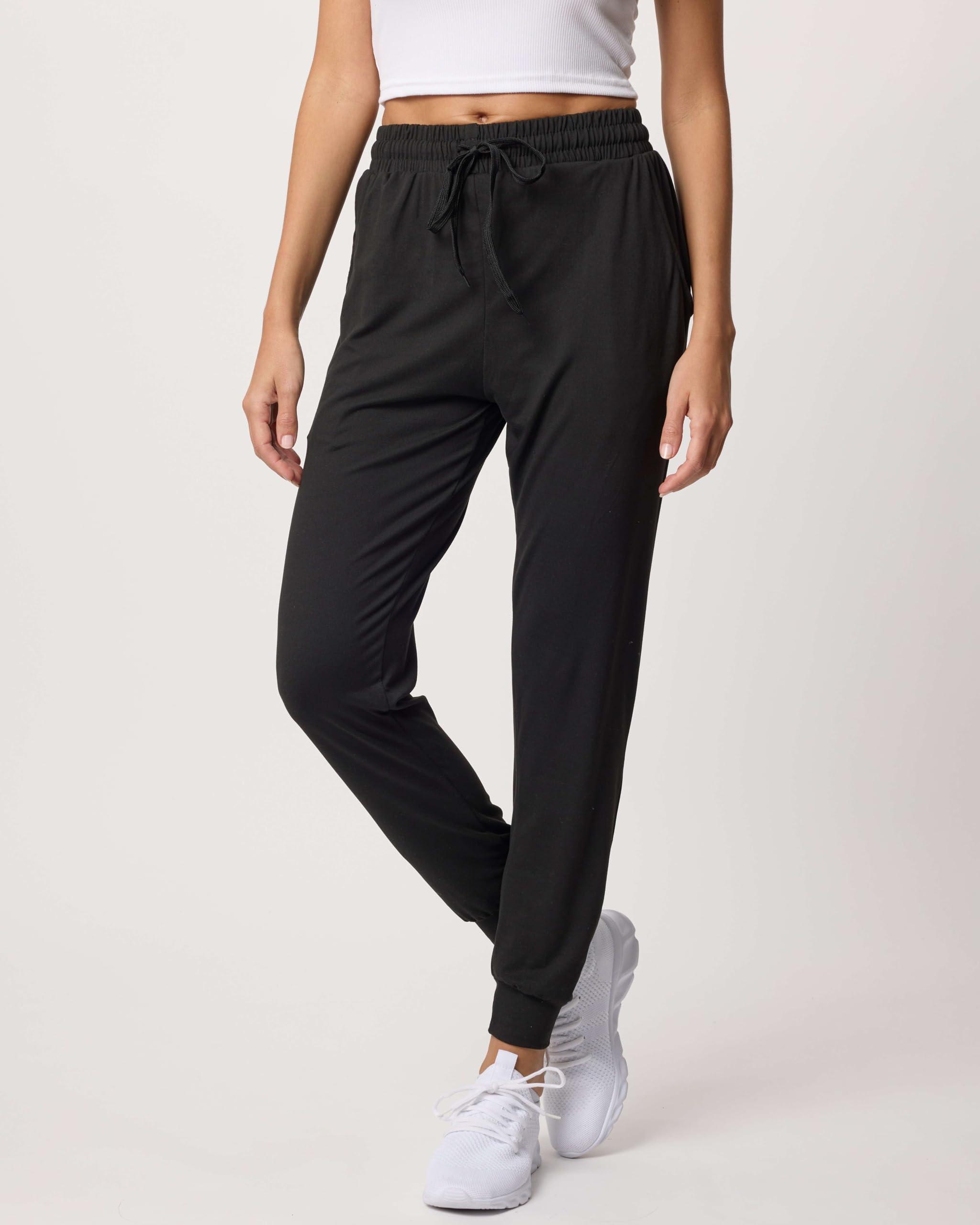 Real Essentials 3 Pack: Women's Ultra-Soft Lounge Joggers Sweatpants Athletic Yoga Pants with Pockets (Available in Plus) - Image 2