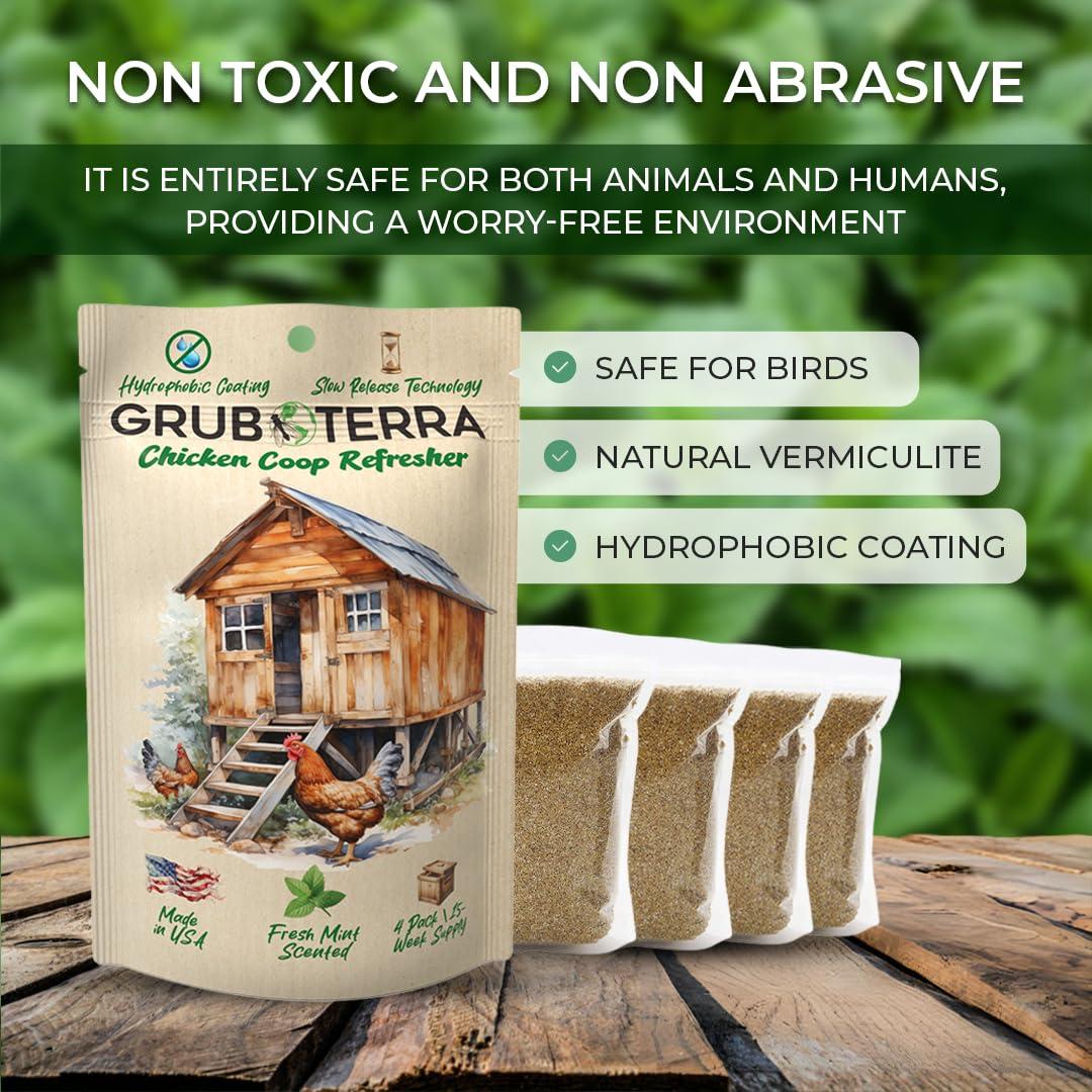 GrubTerra Coop Refresher Odor Freshener for Chicken Pen, Suitable for Chicken Waterer and Chicken Feeder, Smell Control Solution for Clean and Fresh Chicken Living Environment - Image 3