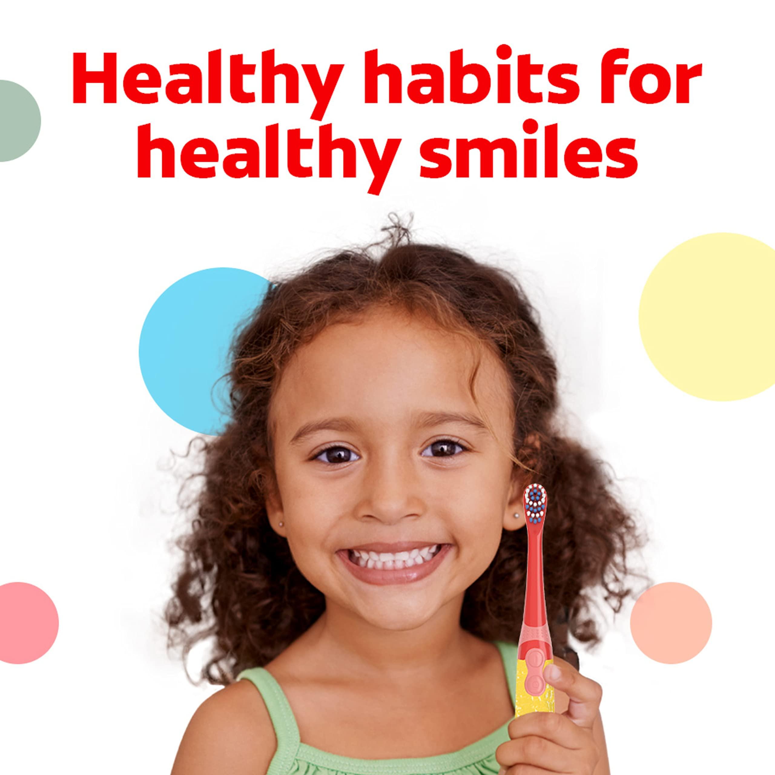 Colgate Kids Battery Powered Toothbrush, Kids Battery Toothbrush with Included AA Battery, Extra Soft Bristles, Flat-Laying Handle to Prevent Rolling, Pokemon Toothbrush, 1 Pack - Image 5