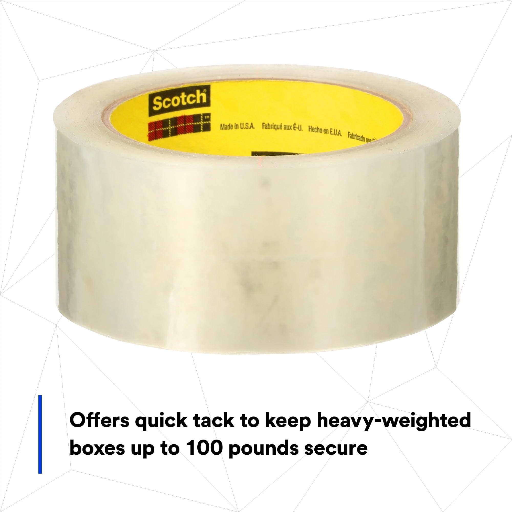 3M Scotch High Tack Box Sealing Tape 375+, Film Backing with Synthetic Rubber Adhesive, Clear Color, 72 mm x 50 m, 24/Case - Image 6