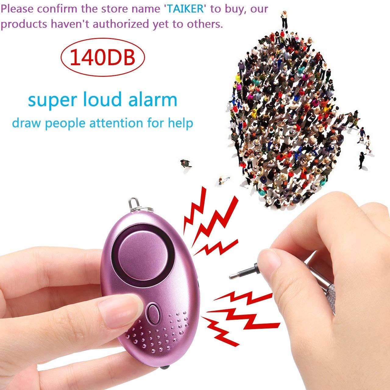 Personal Alarm for Women, 10 Packs 140DB Emergency Self-Defense Security Alarm Keychain with LED Light for Women Kids and Elders (Colorful) - Image 3