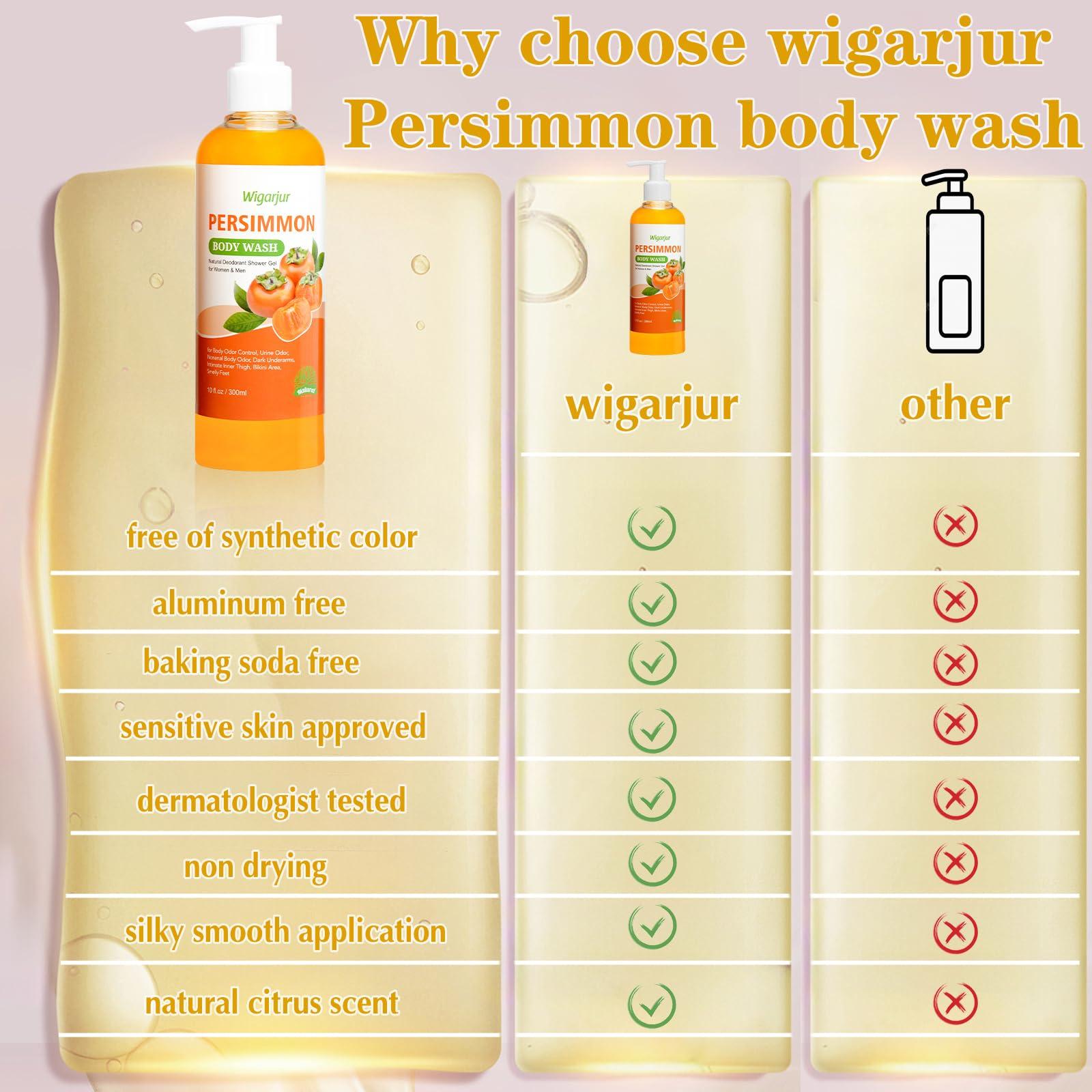 Persimmon Body Wash for Old People Smell, Natural Deodorant Bar Soap for Strong Odor Smelly Feet Remove, Cleansing Body Deodorizing with Persimmon & Green Tea Extracts - Image 6
