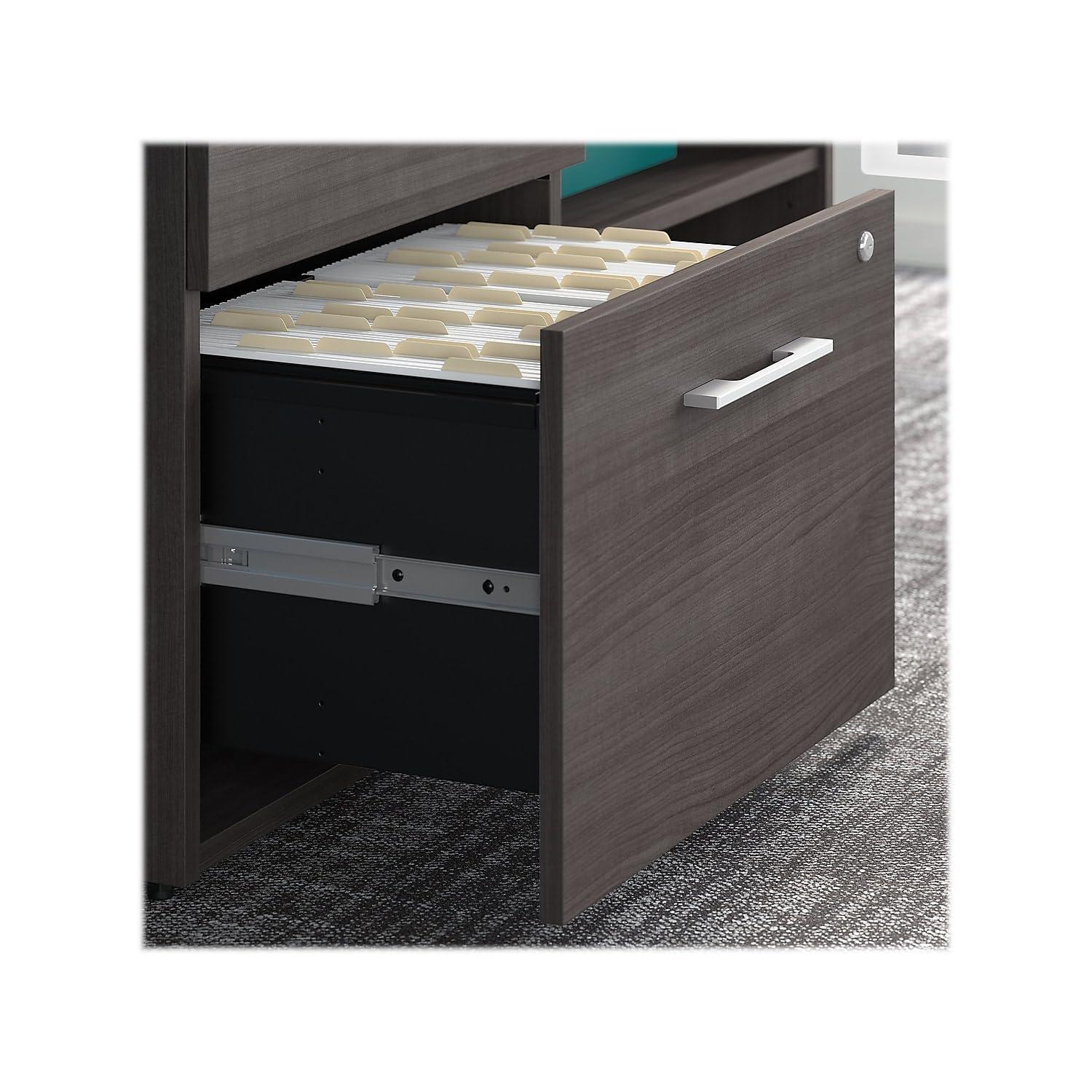Bush Business Furniture Office 500 Low Storage Cabinet with Drawers and Shelves in Storm Gray - Image 4