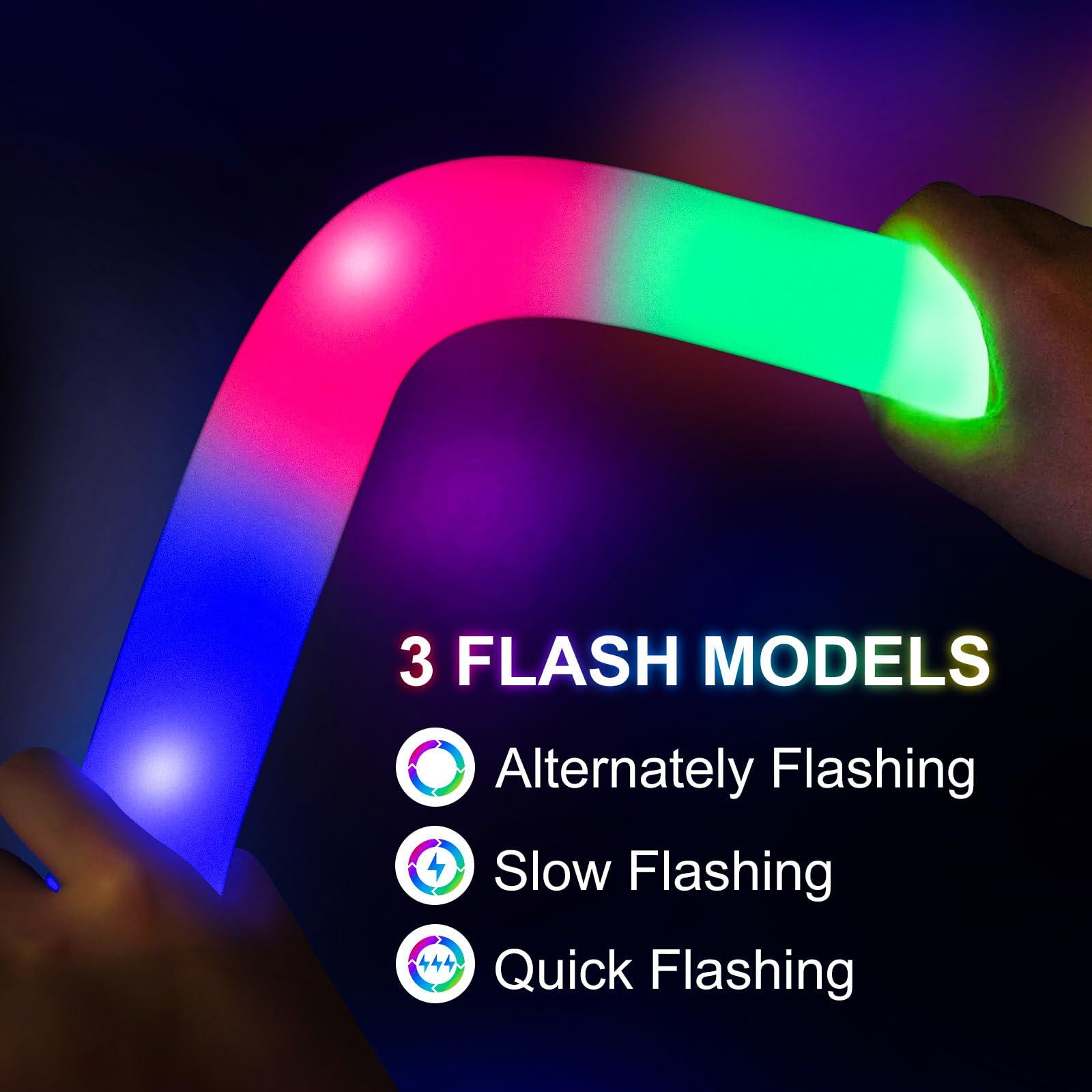 SHQDD 260 PCS Glow in the Dark Party Supplies, New Year Party Favors - 20 Foam Glow Sticks, LED Glasses, Bunny Ear Headbands and 200 Glow Sticks for Kids or Adults - Image 7