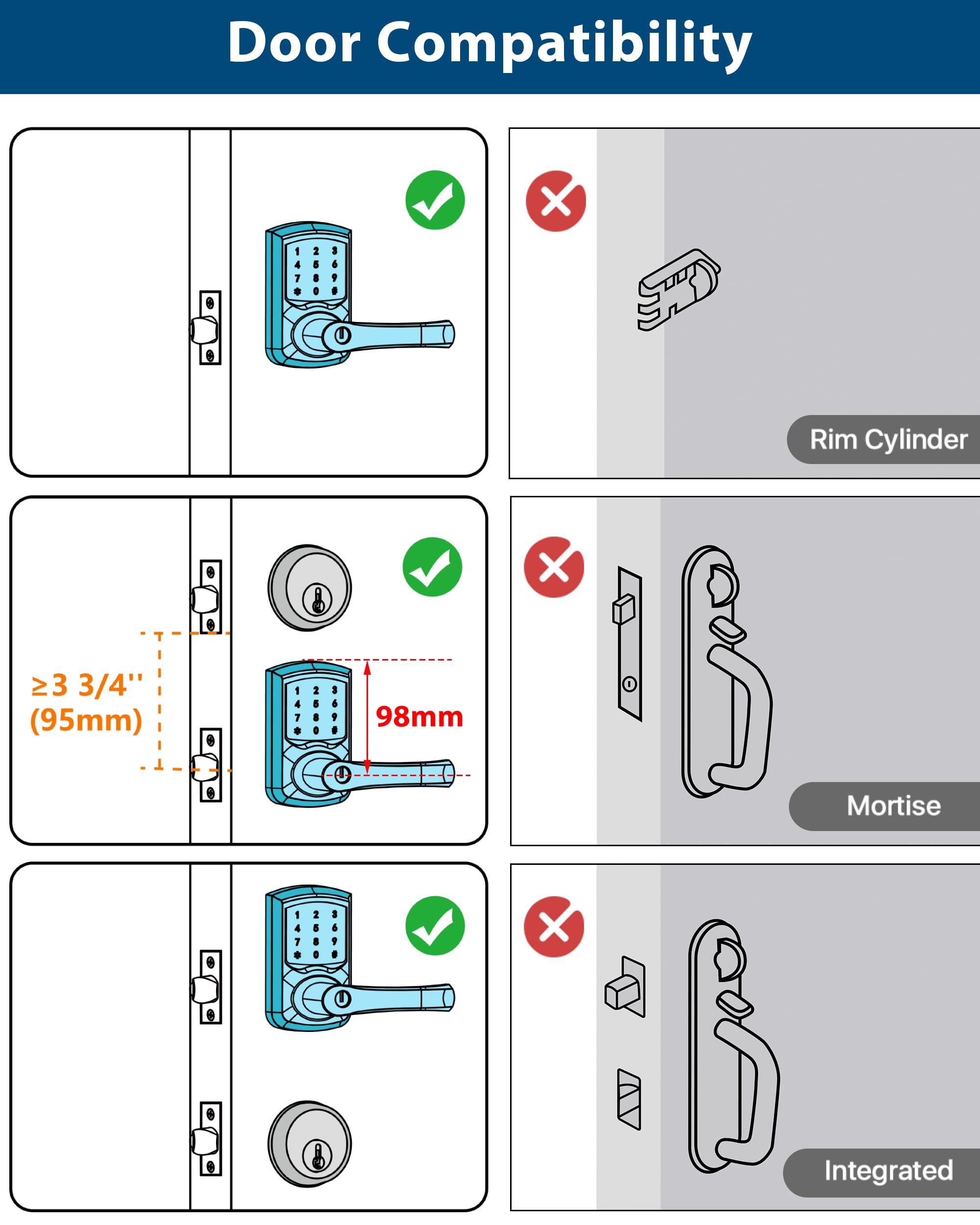 HIDALIFE Keyless Entry Door Lock, Electronic Keypad Door-Lock with Handle, Touchscreen, Auto-Locking, Anti-peep Password, Easy to Install for Front Door, Home, Office, Satin Nickel - Image 6