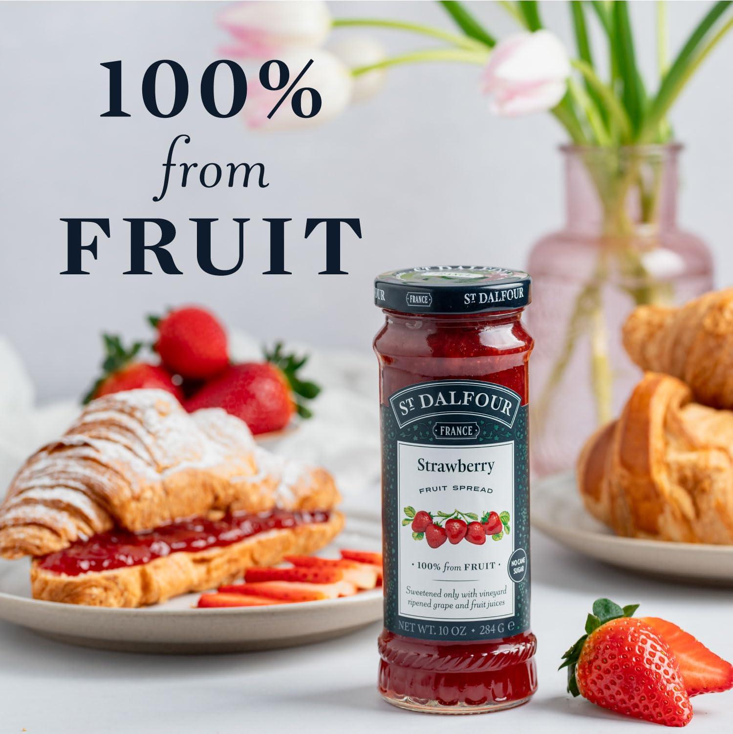 St. Dalfour Strawberry Fruit Spread - 10oz - 100% from Fruit, No Artificial Ingredients, Non-GMO, No Cane Sugars, All Natural, Made in France - Image 5