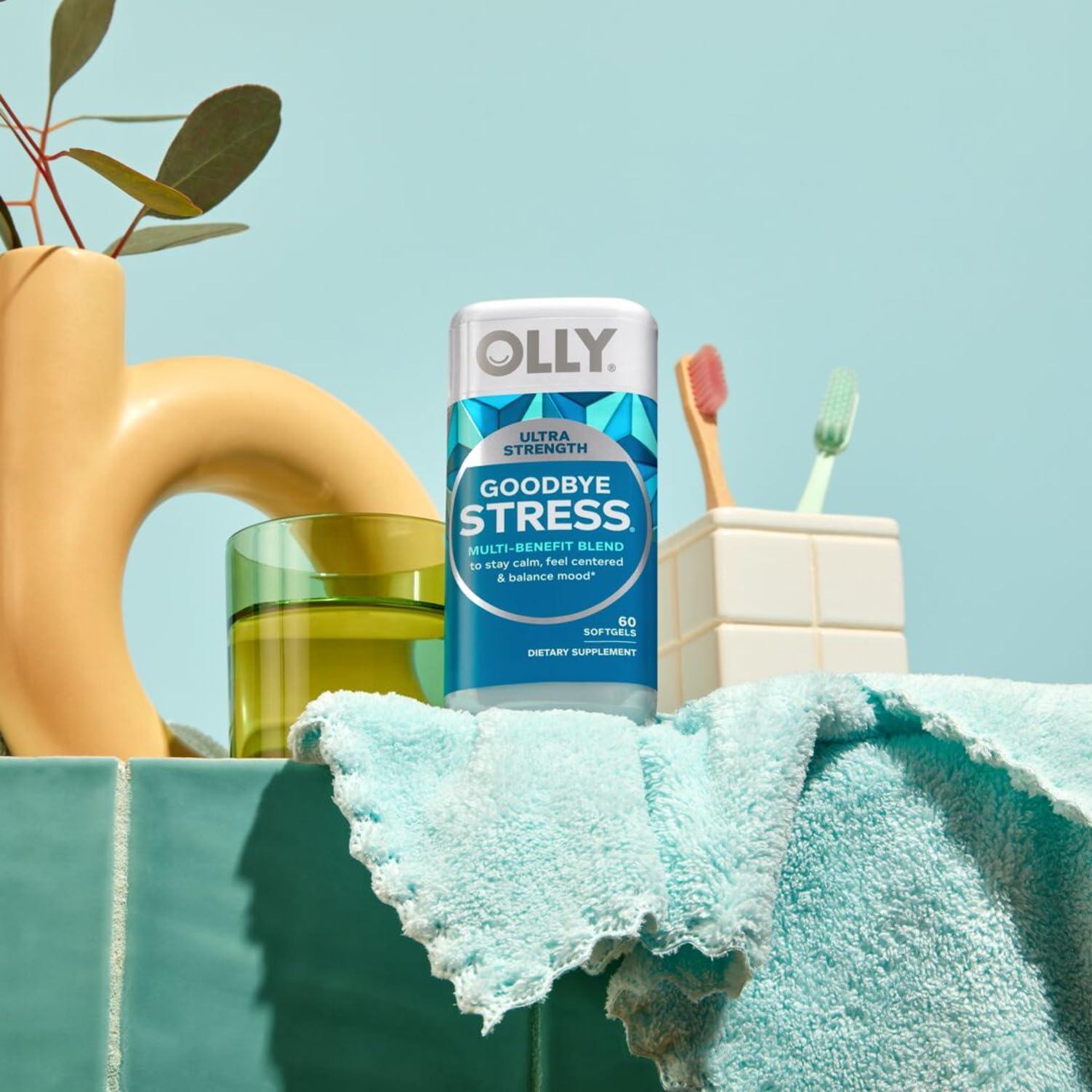 OLLY Ultra Strength Goodbye Stress Softgels, GABA, Ashwagandha, L-Theanine and Lemon Balm, Stress Relief Supplement - 60 Count - Image 8