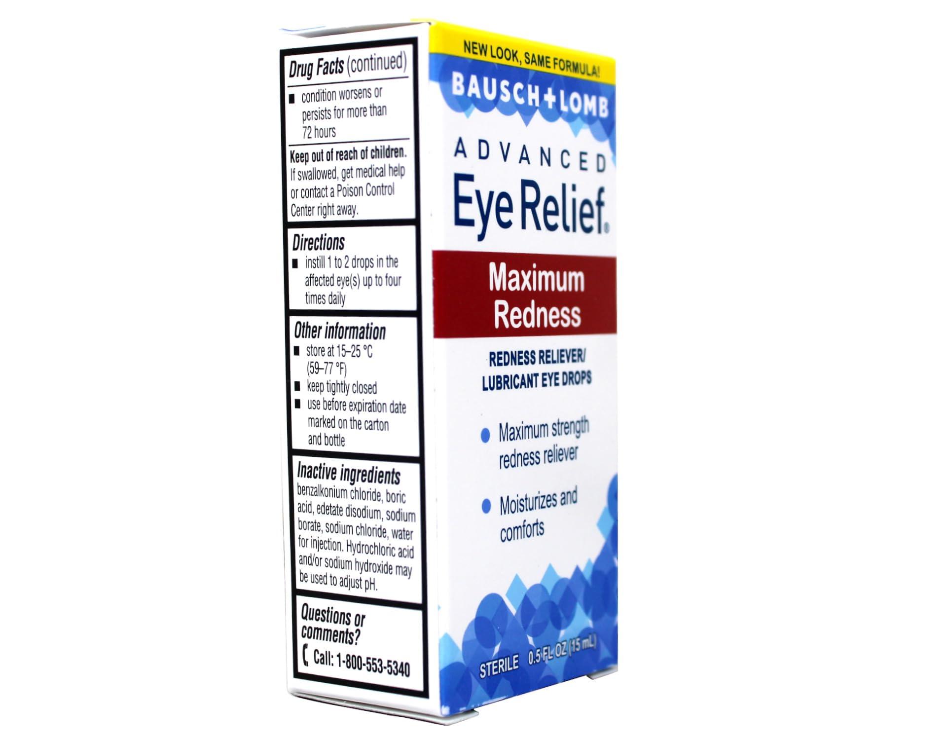 Bausch + Lomb Advanced Eye Relief – Maximum Redness Relief Eye Drops, 0.5 fl oz (15 mL) - Image 5