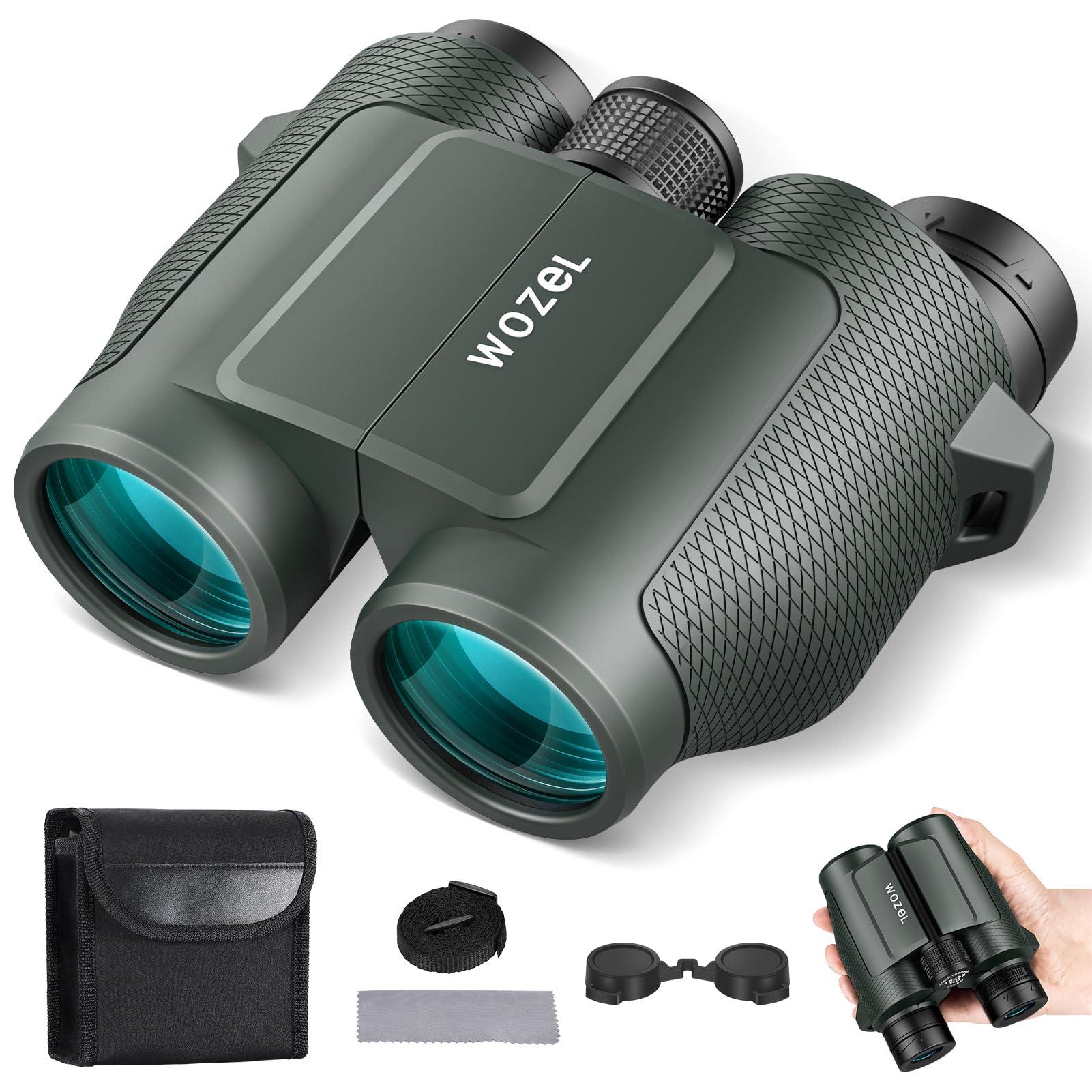 15x32 Compact Binoculars for Adults and Kids - WOZEL High Powered Small Binoculars for Bird Watching, Hunting, Travel, Hiking, Concert, Sports and Outdoors - Easy Focus with Large Objectives - Green