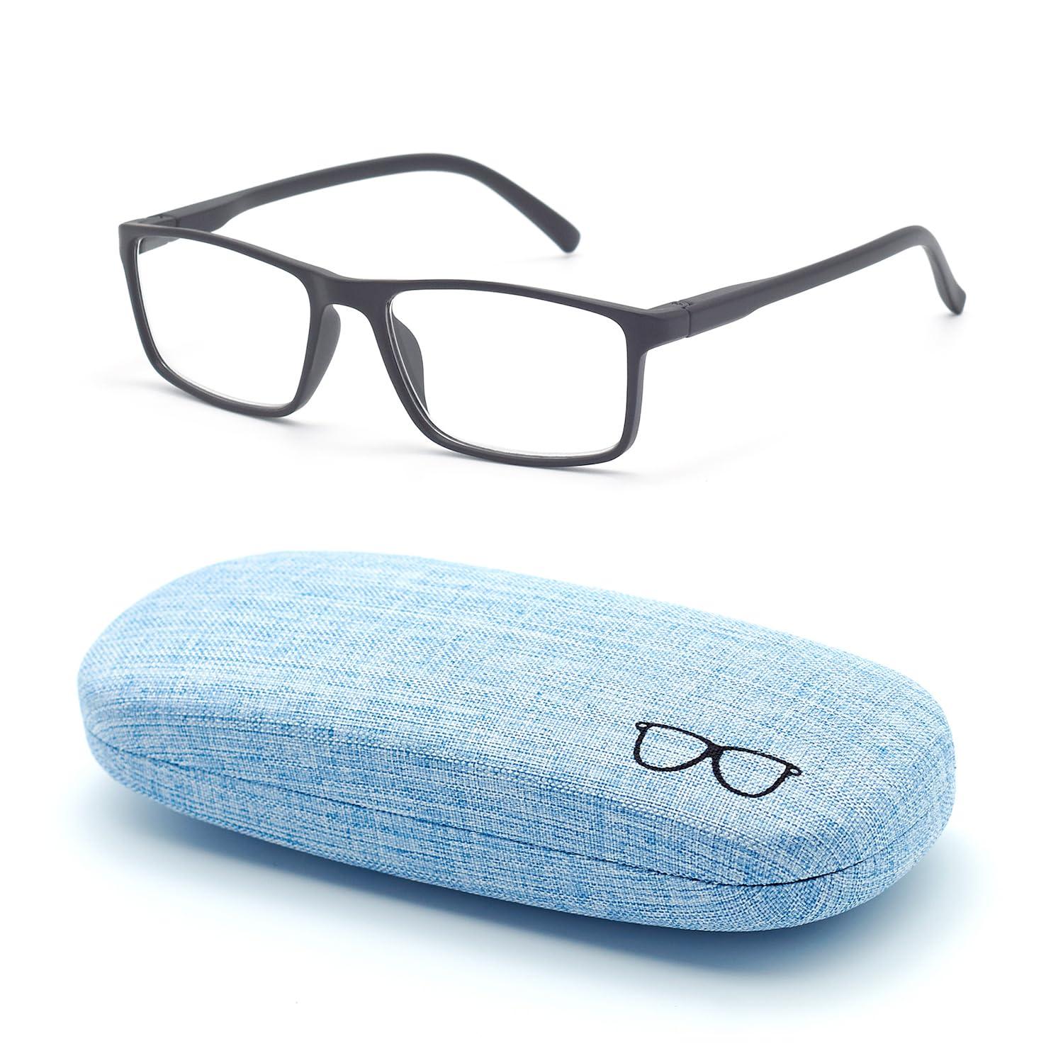 Autojouls Nearsighted Glasses for Distance with Hard Case Blue Light Spring Hinge Glasses Not Reading Glasses