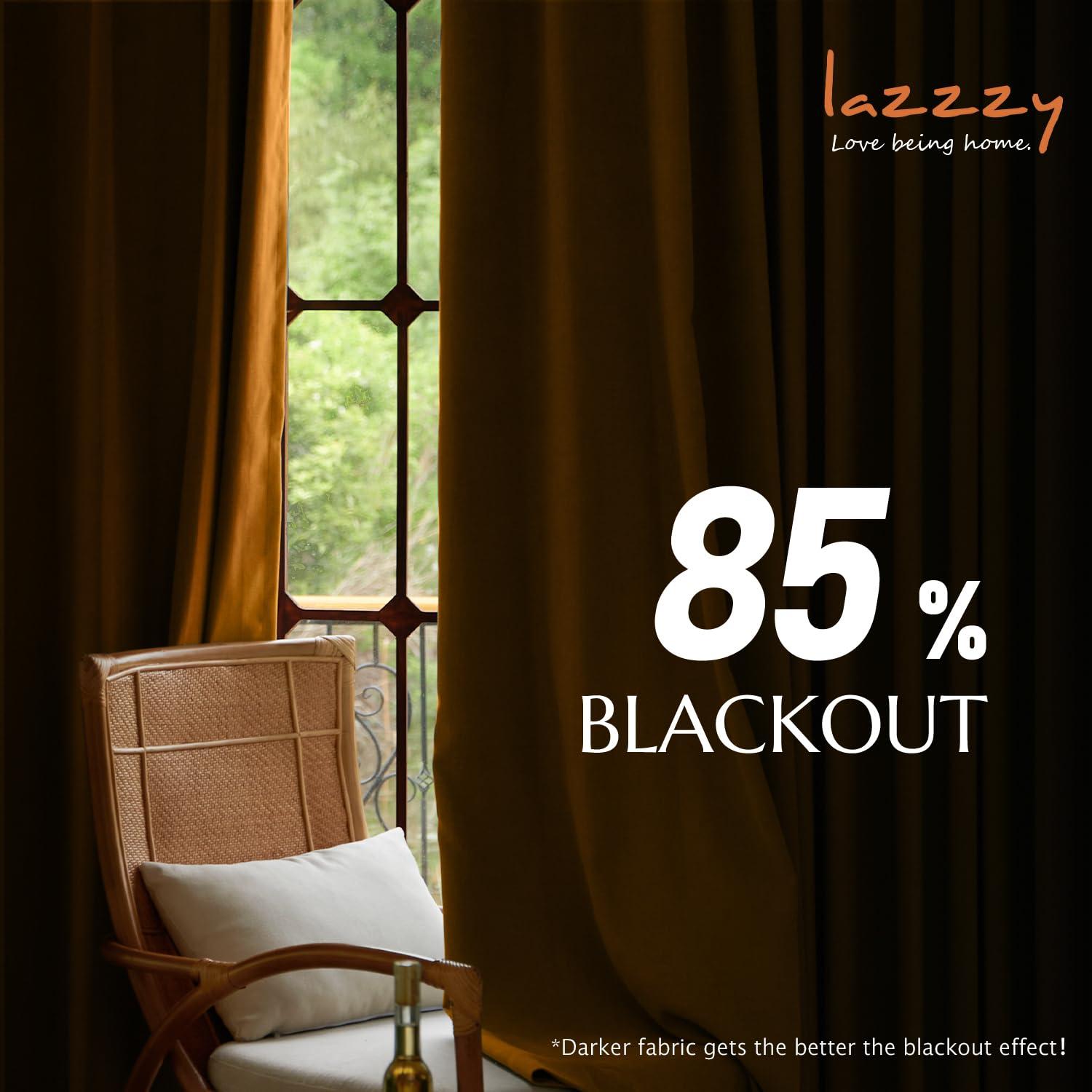 Lazzzy Velvet Blackout Curtains Brown Thermal Insulated Drapes for Bedroom Living Room 108 Inches Extra Long Window Treatments Super Soft Luxury Rod Pocket 2 Panels Gold Brown - Image 3