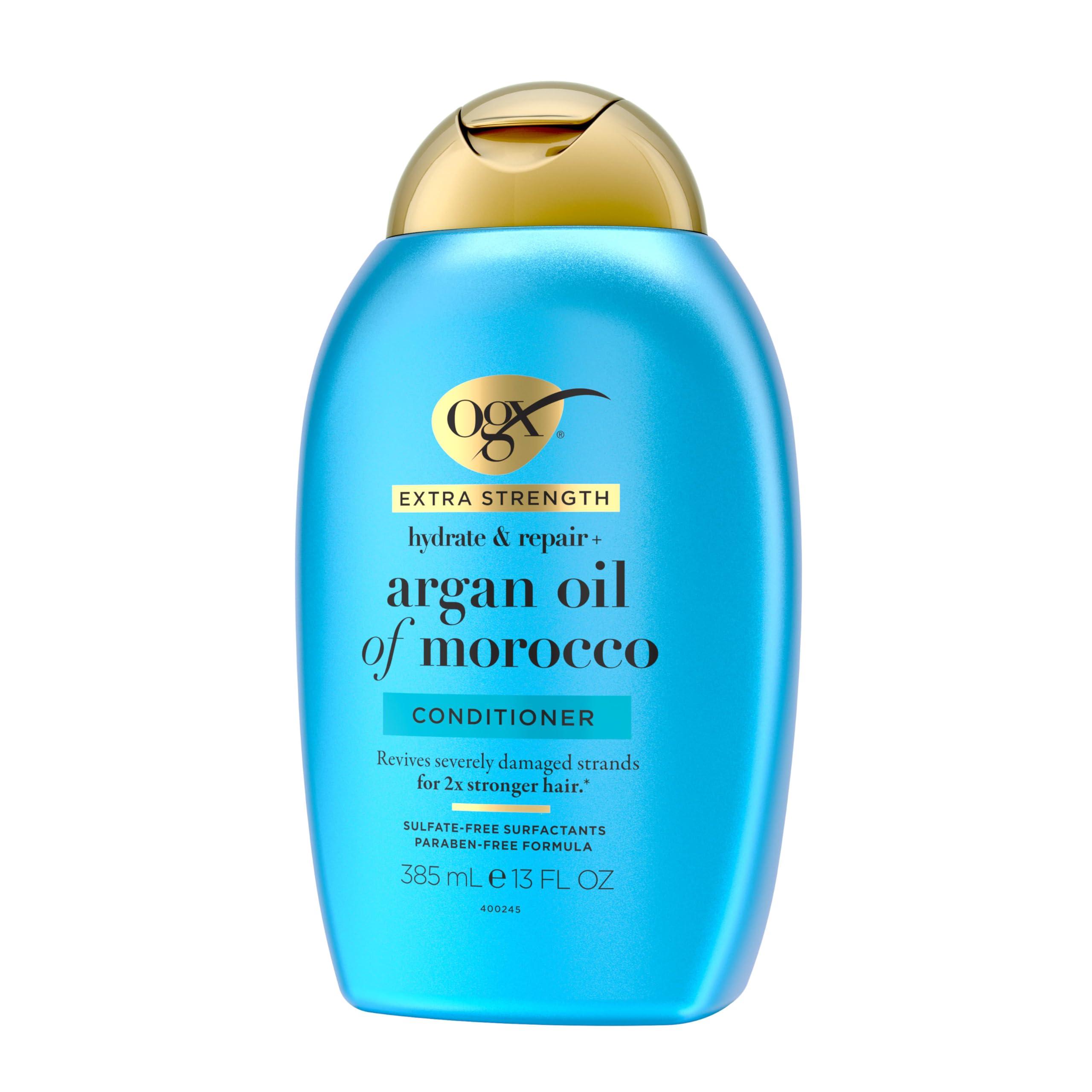 OGX Extra Strength Hydrate & Repair + Argan Oil of Morocco Conditioner for Dry, Damaged Hair, Cold-Pressed Argan Oil to Moisturize Hair, Paraben-Free, Sulfate-Free Surfactants, 13 Fl Oz - Image 8