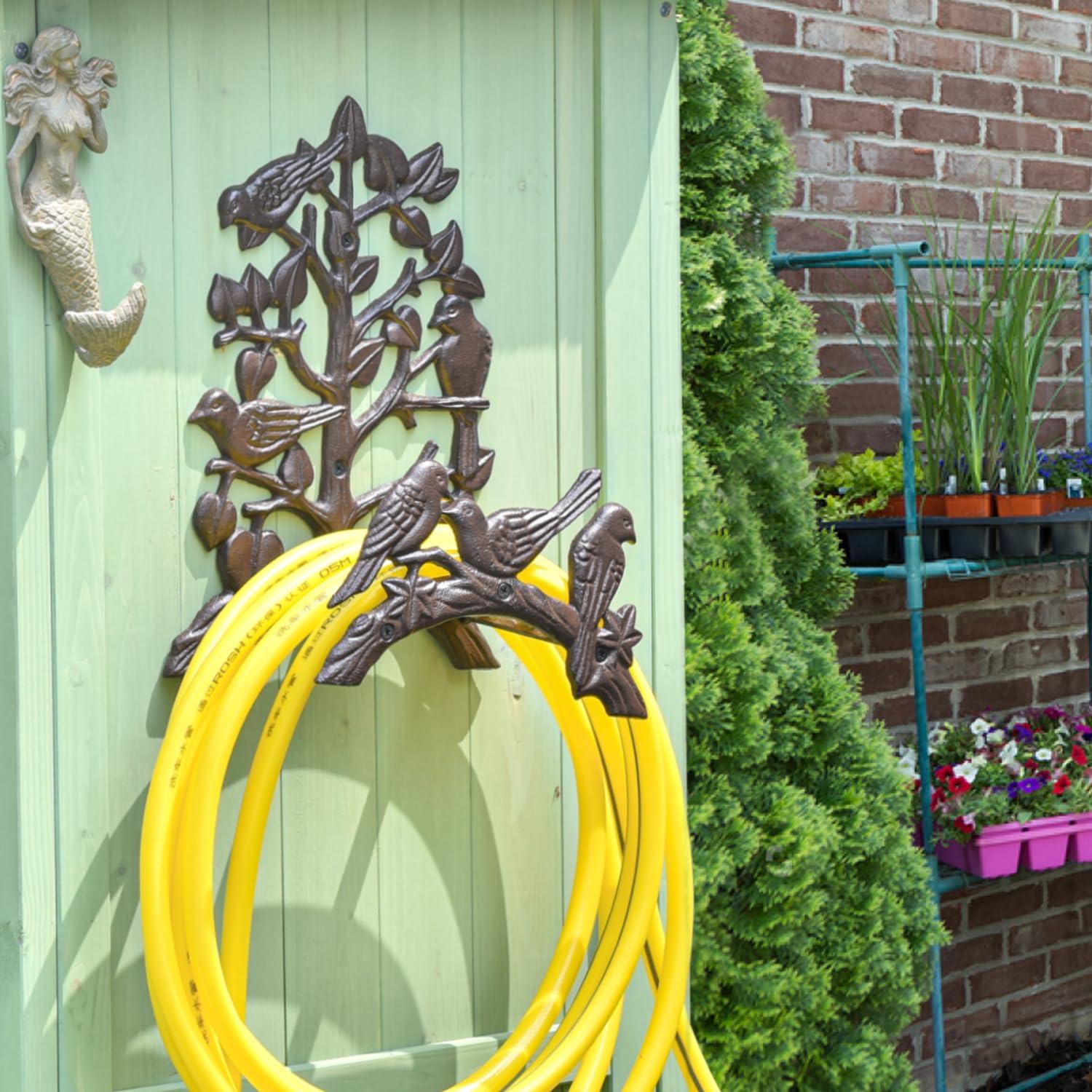 Sungmor Heavy Duty Cast Iron Hose Holder,Garden & Yard Decorative Birds Wall Mounted Hose Butler,Water Pipe Holds,Rack,Hanger,Antique Wall Decorations - Image 2