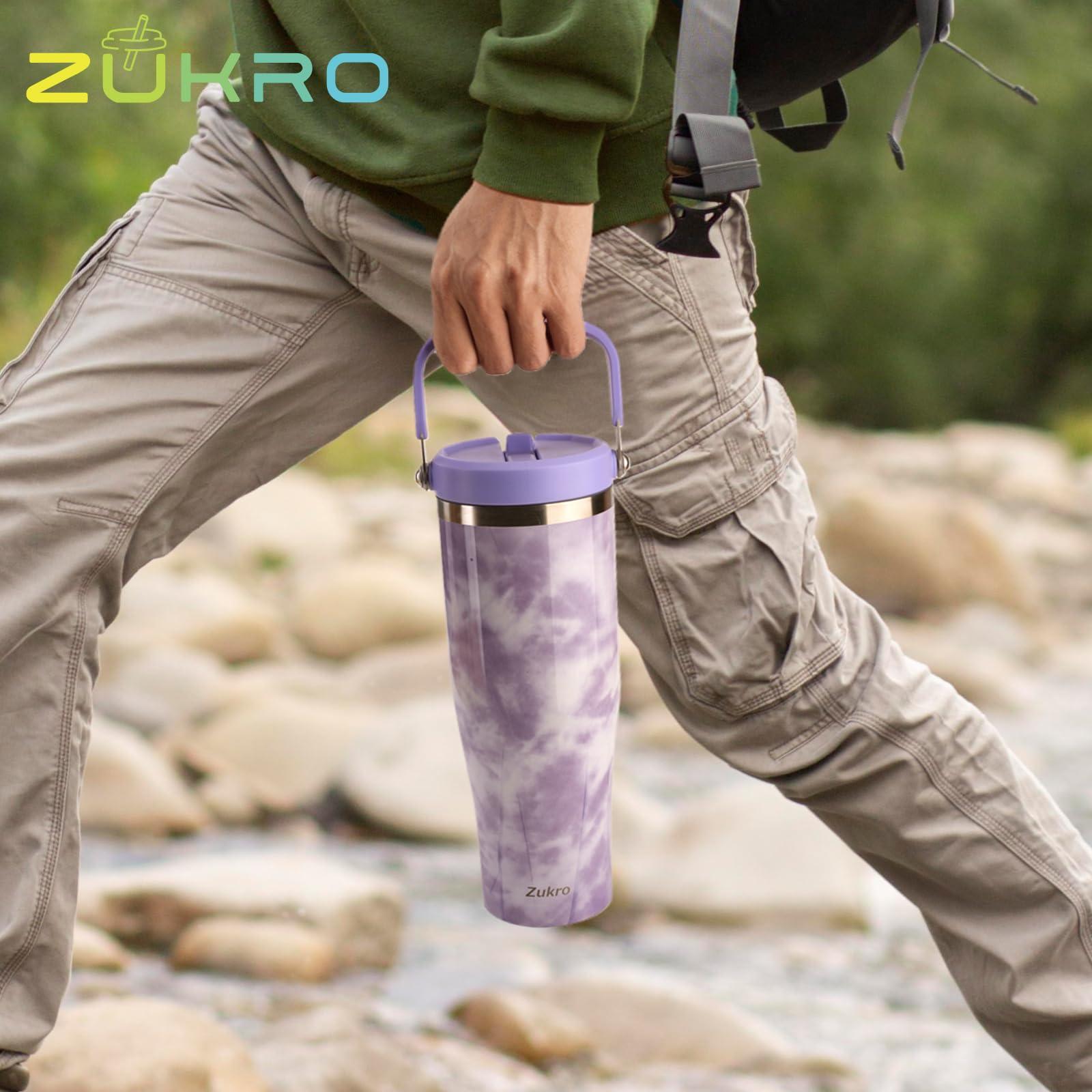 Zukro 50 OZ Tumbler With Flip Straw |Triple-Wall Vacuum Insulated Water Jug With Top Handle For Gym Sports Outdoors |Large Leak Proof Stainless Steel Water Bottle, Fit in Cupholder |Cold 34 Hours - Image 2