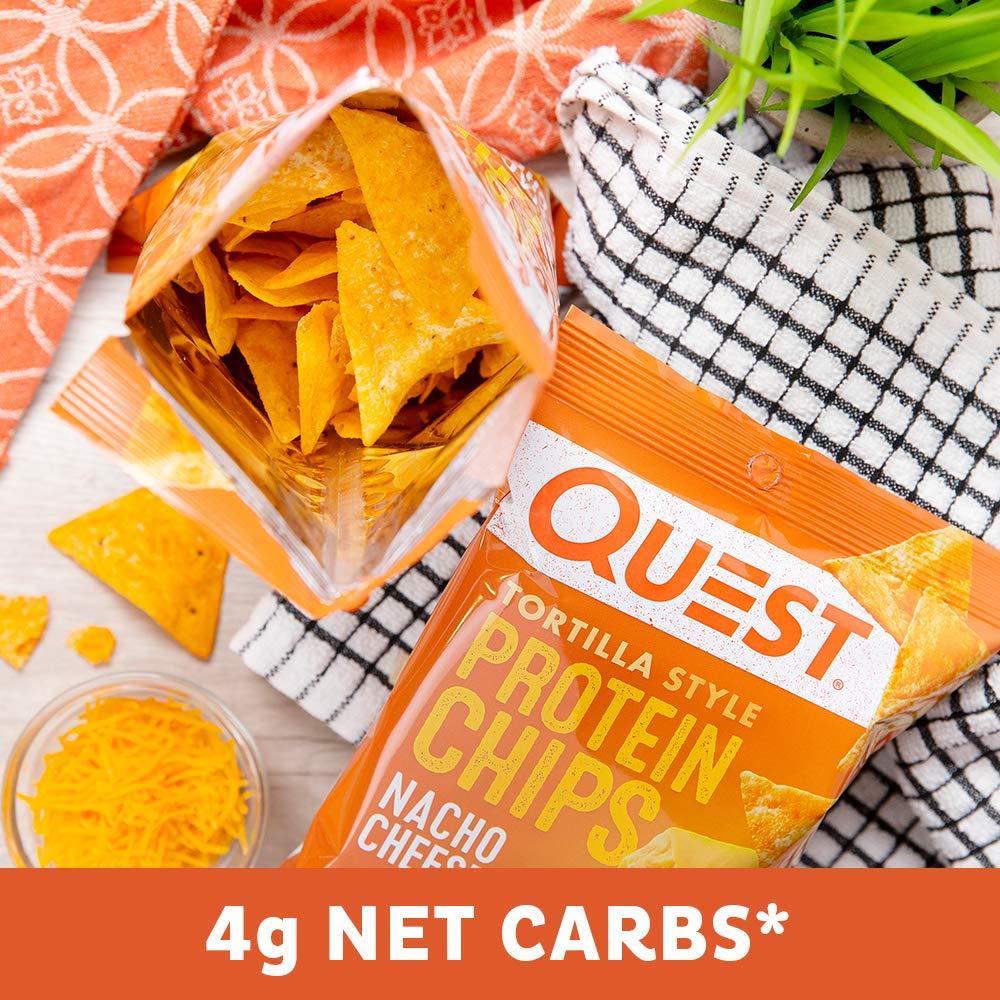 Quest Nutrition Nacho Cheese Tortilla Style Protein Chips, 18g Protein, 4g Net Carb, Low Carb, Gluten Free, 1.1 oz (Pack of 12) - Image 6