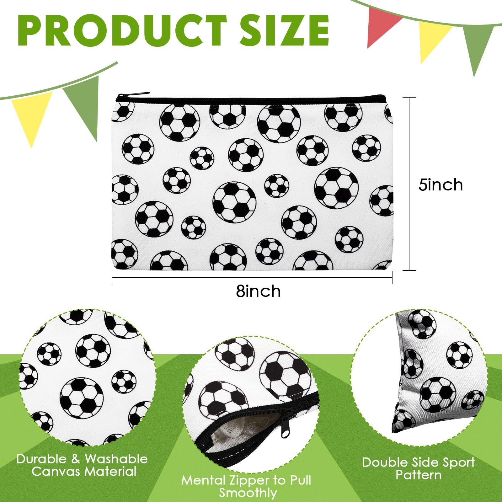 Eccliy 20 Pcs Soccer Makeup Bags Bulk Sport Team Gifts Soccer Cosmetic Bag Accessories for Women Toiletry Zipper Pouch Travel Canvas Gifts Stuff for Party Team Players Lover - Image 2