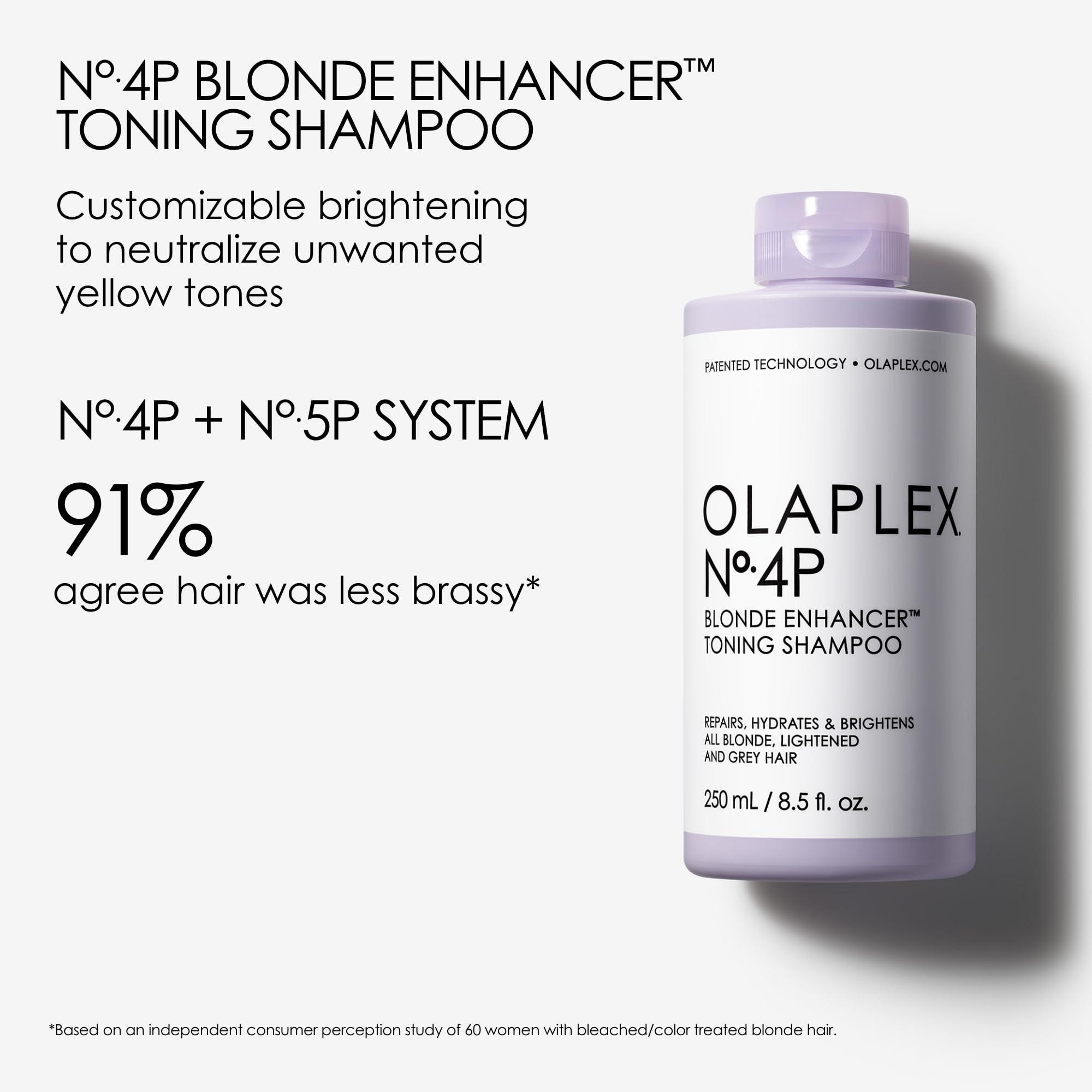 Olaplex No. 4P Blonde Enhancing Toning Shampoo, 8.5 Fl Oz + No. 5P Blonde Enhancer™ Toning Conditioner, Repairs, Hydrates, & Brightens All Blonde, Lightened, & Grey Hair - Image 2